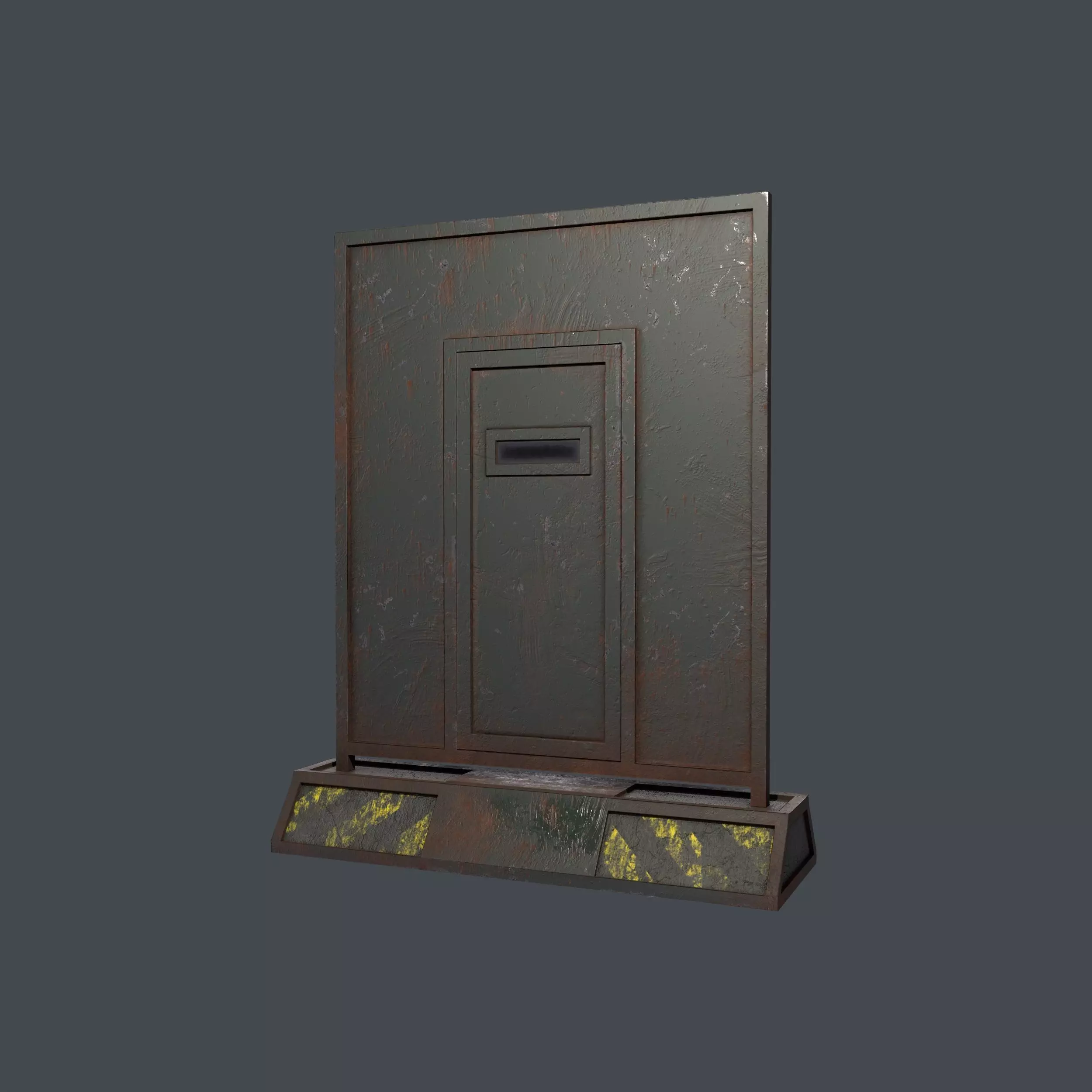 Concrete RoadBlock Barrier Barricade 3D model_0