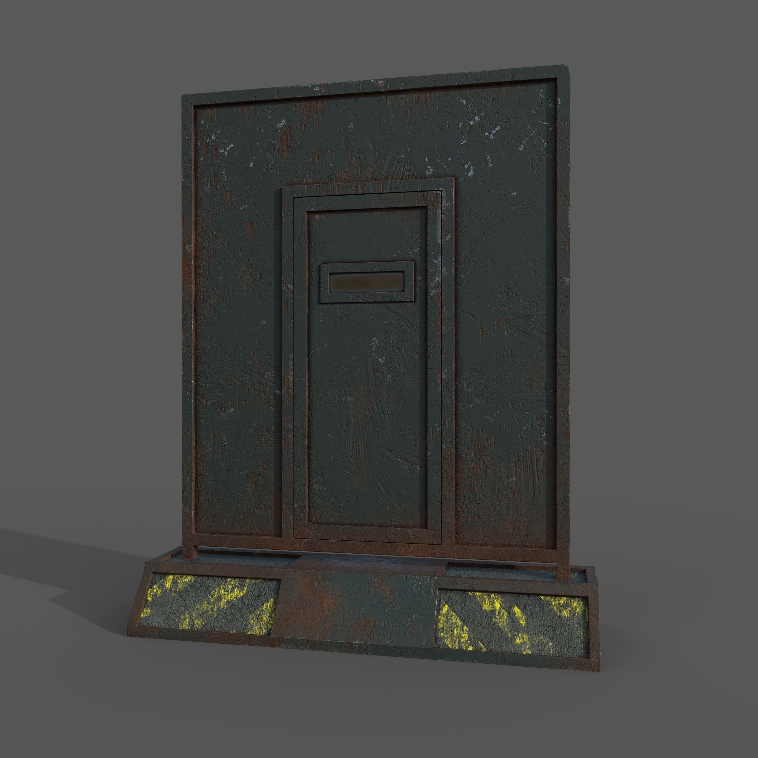 Concrete RoadBlock Barrier Barricade 3D model_6