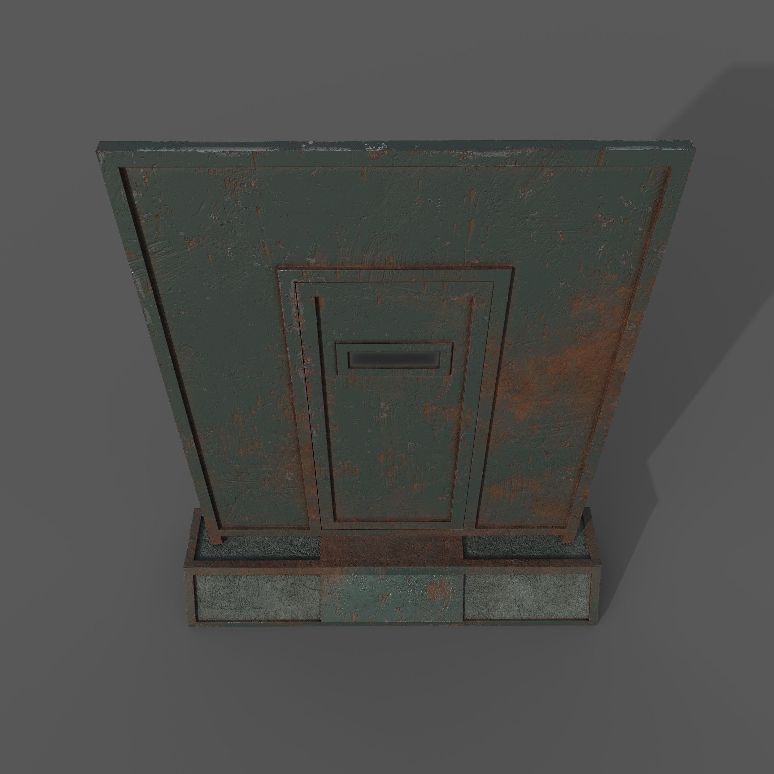 Concrete RoadBlock Barrier Barricade 3D model_8