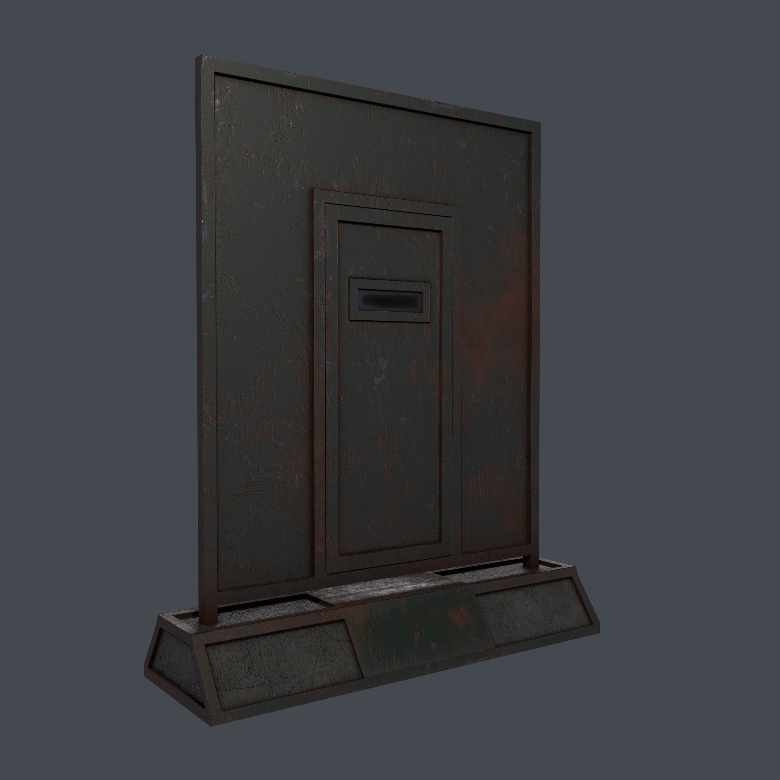 Concrete RoadBlock Barrier Barricade 3D model_3