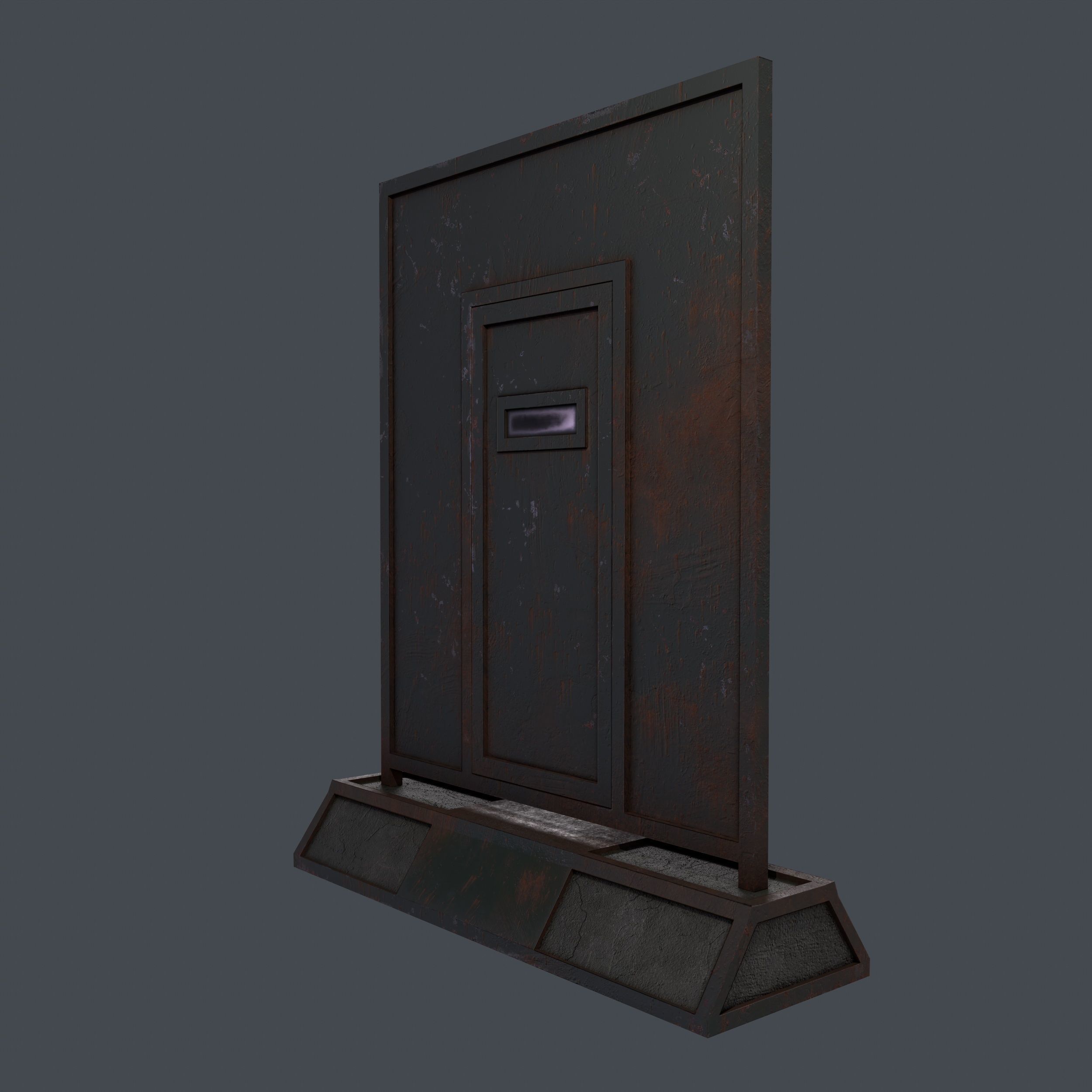 Concrete RoadBlock Barrier Barricade 3D model_5