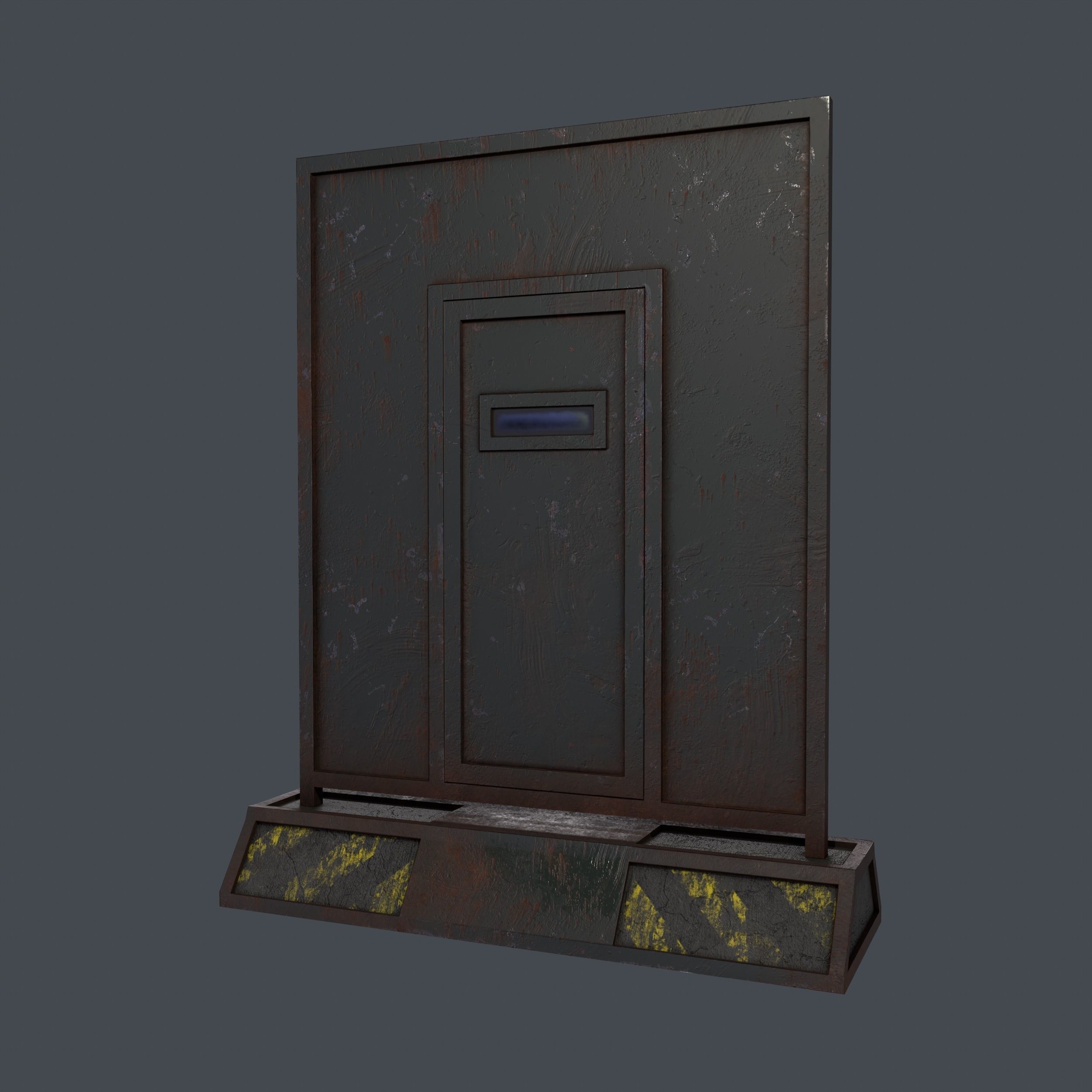 Concrete RoadBlock Barrier Barricade 3D model_2