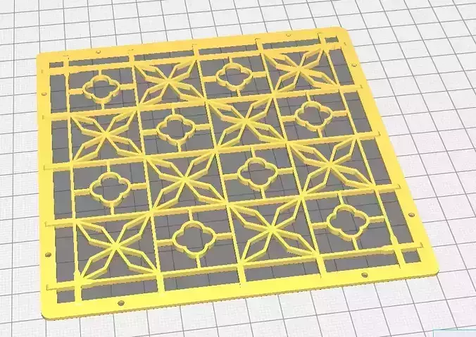 Window gratings of Taiwan-Pine Leaf Marshmallow 3D print model