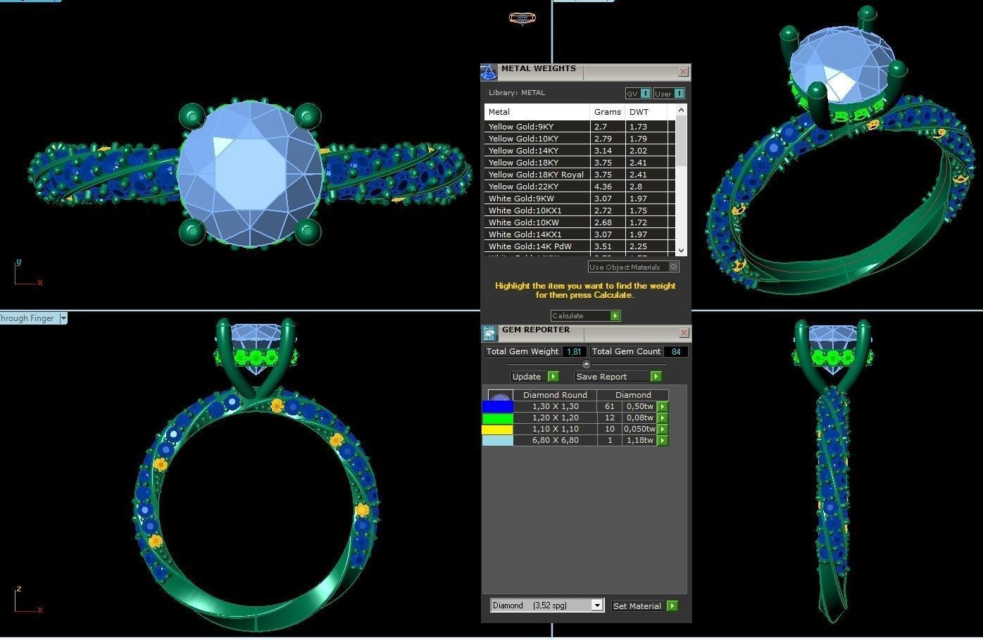 Lady ring size 6 3D print model_3