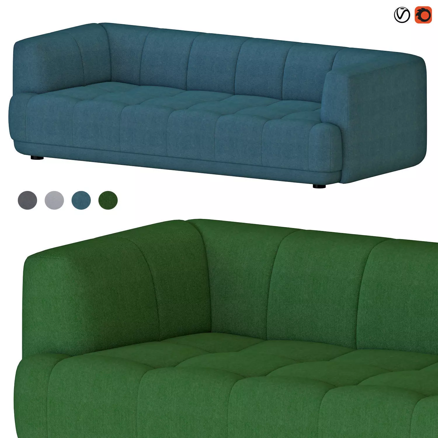Hay Quilton Sofa 3D model_0