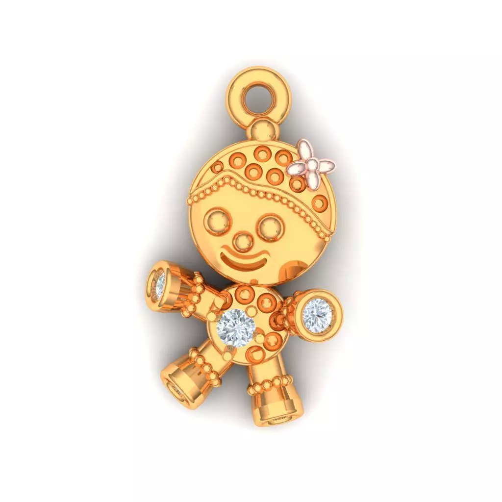 Happy Boy Diamond Pendant Digital File 3D print model