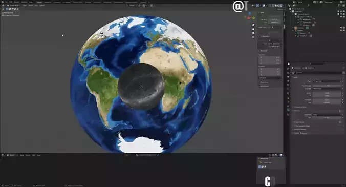 Free simple CONCAVE EARTH Blender with celestial sphere Free 3D model