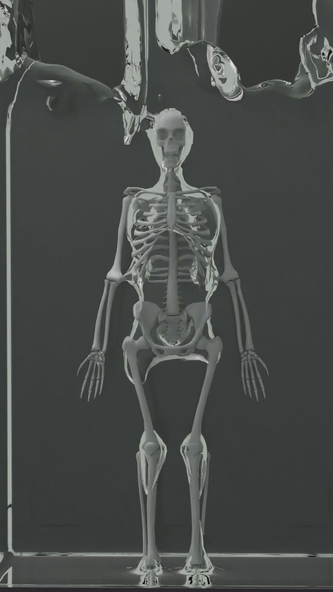 skeleton in water Low-poly 3D model_2