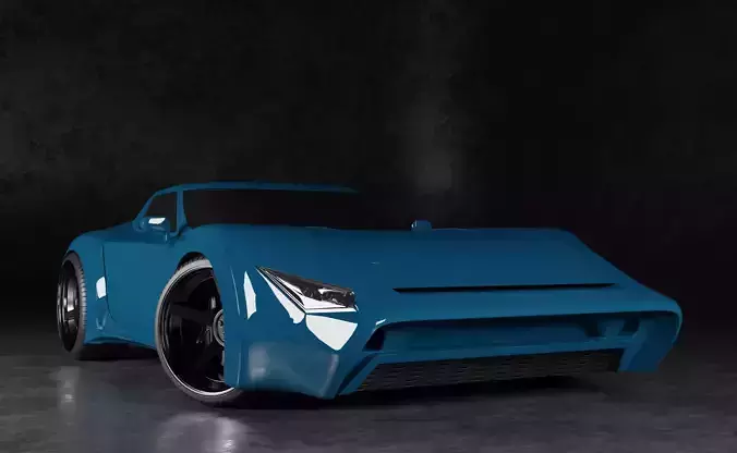 Blue sport car concept model