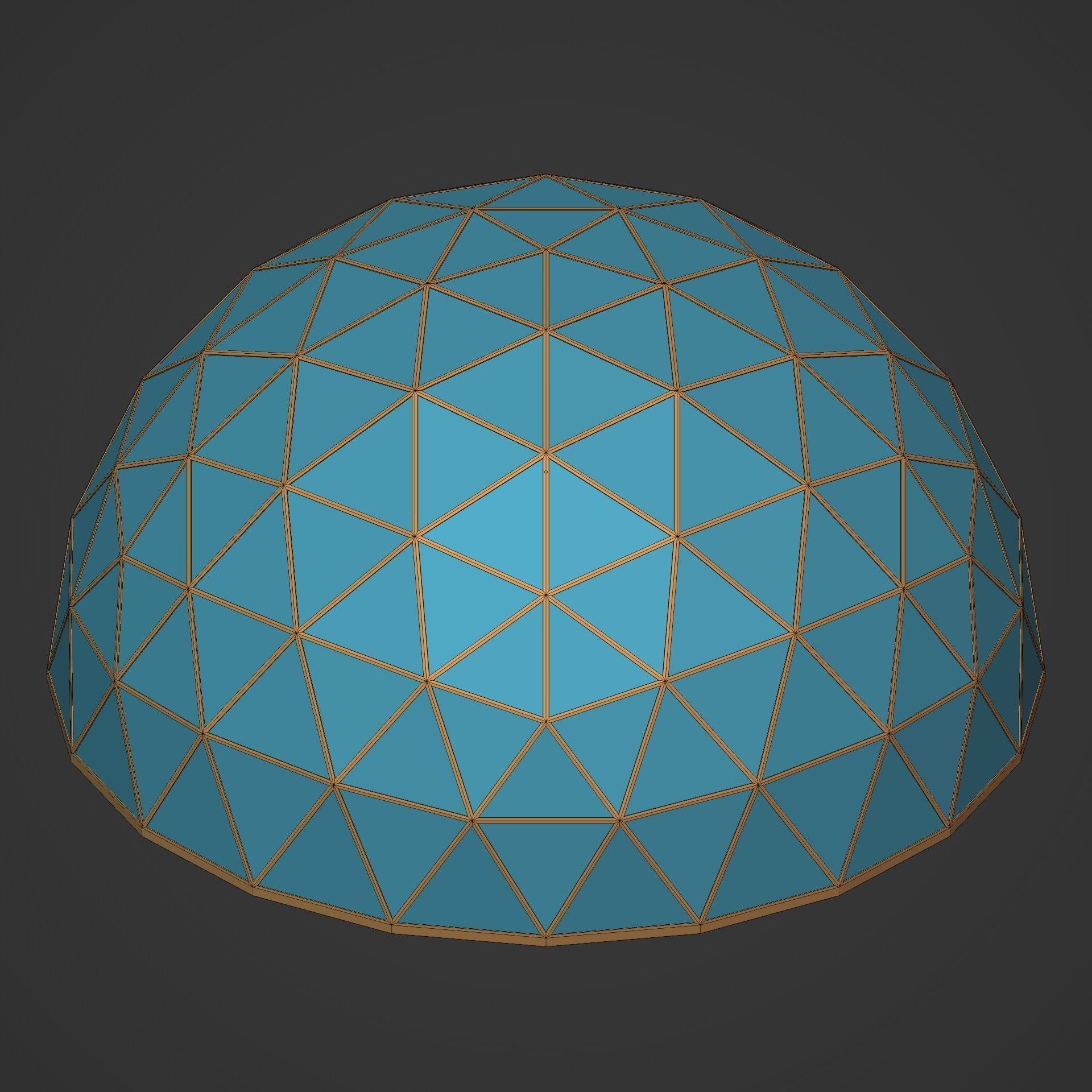 Geodesic dome Low-poly 3D model_5