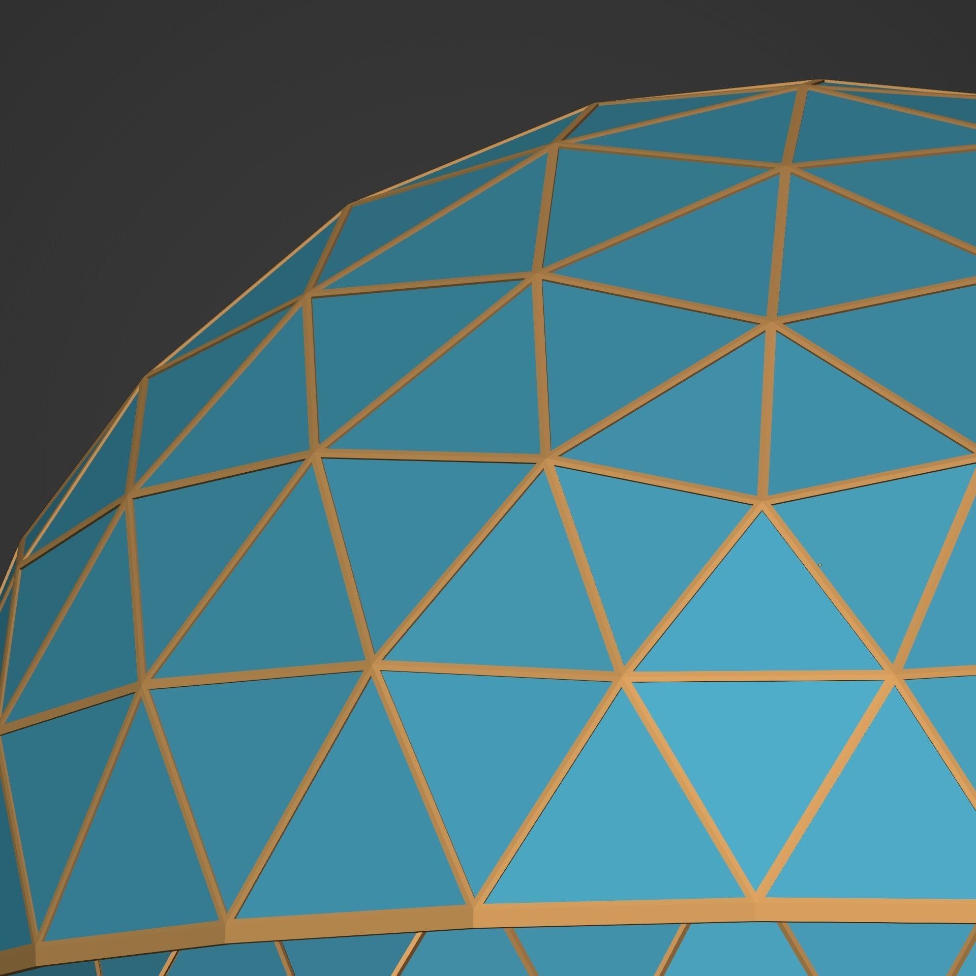 Geodesic dome Low-poly 3D model_11