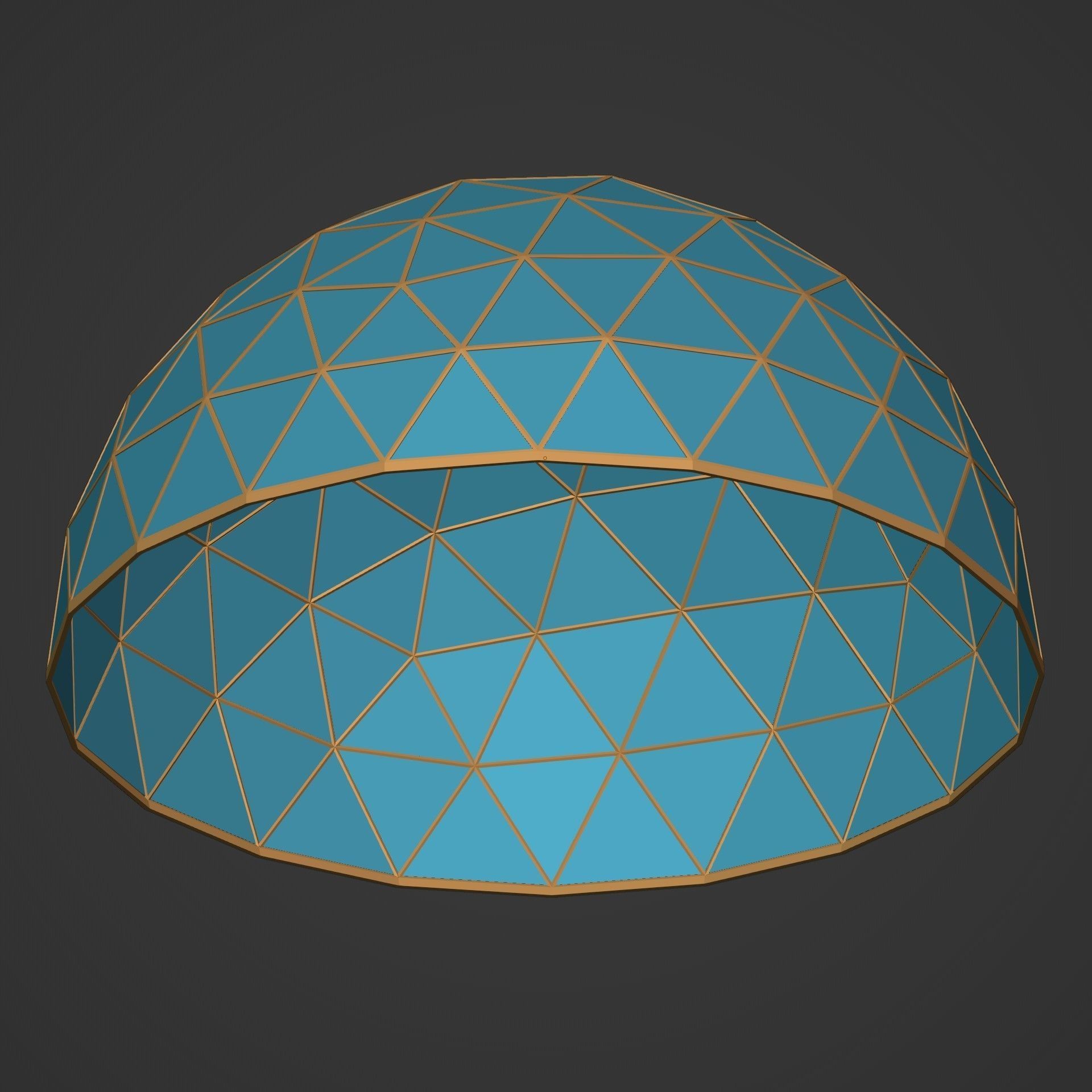 Geodesic dome Low-poly 3D model_17