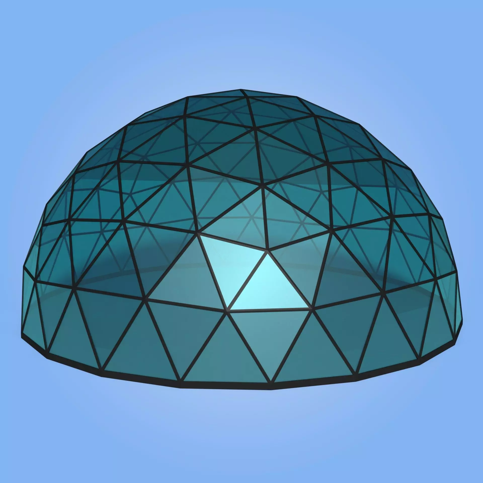 Geodesic dome Low-poly 3D model_0