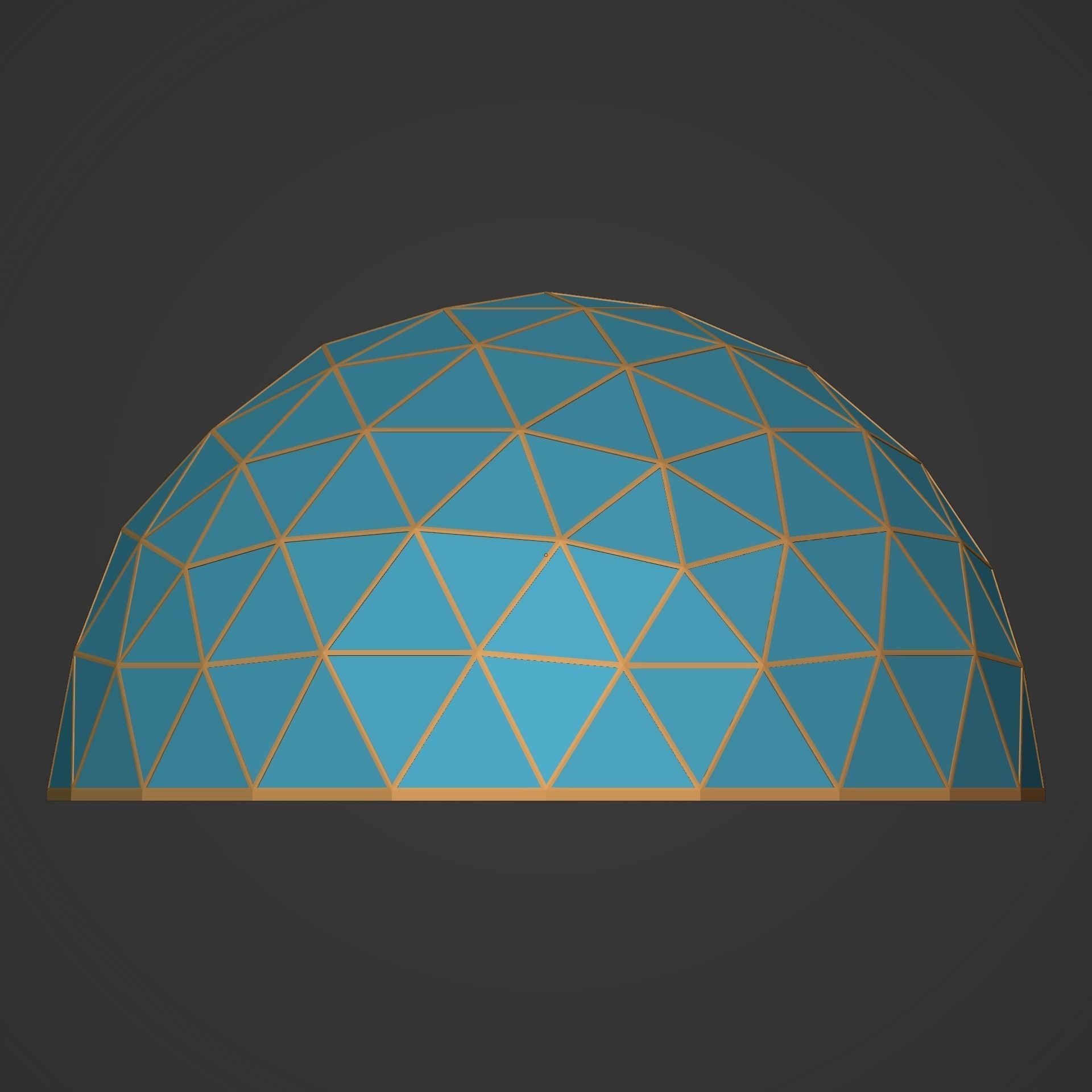 Geodesic dome Low-poly 3D model_3