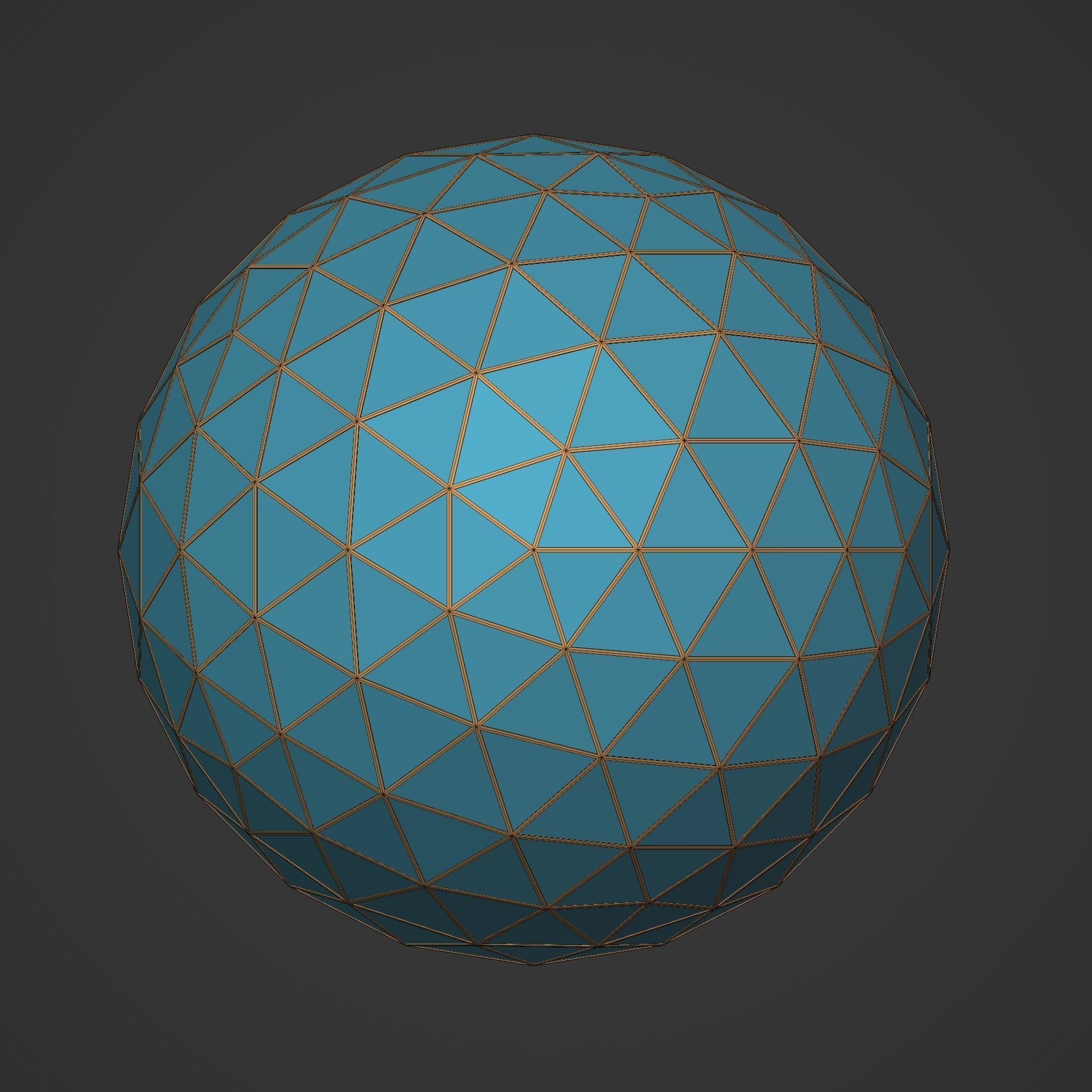 Geodesic dome Low-poly 3D model_10