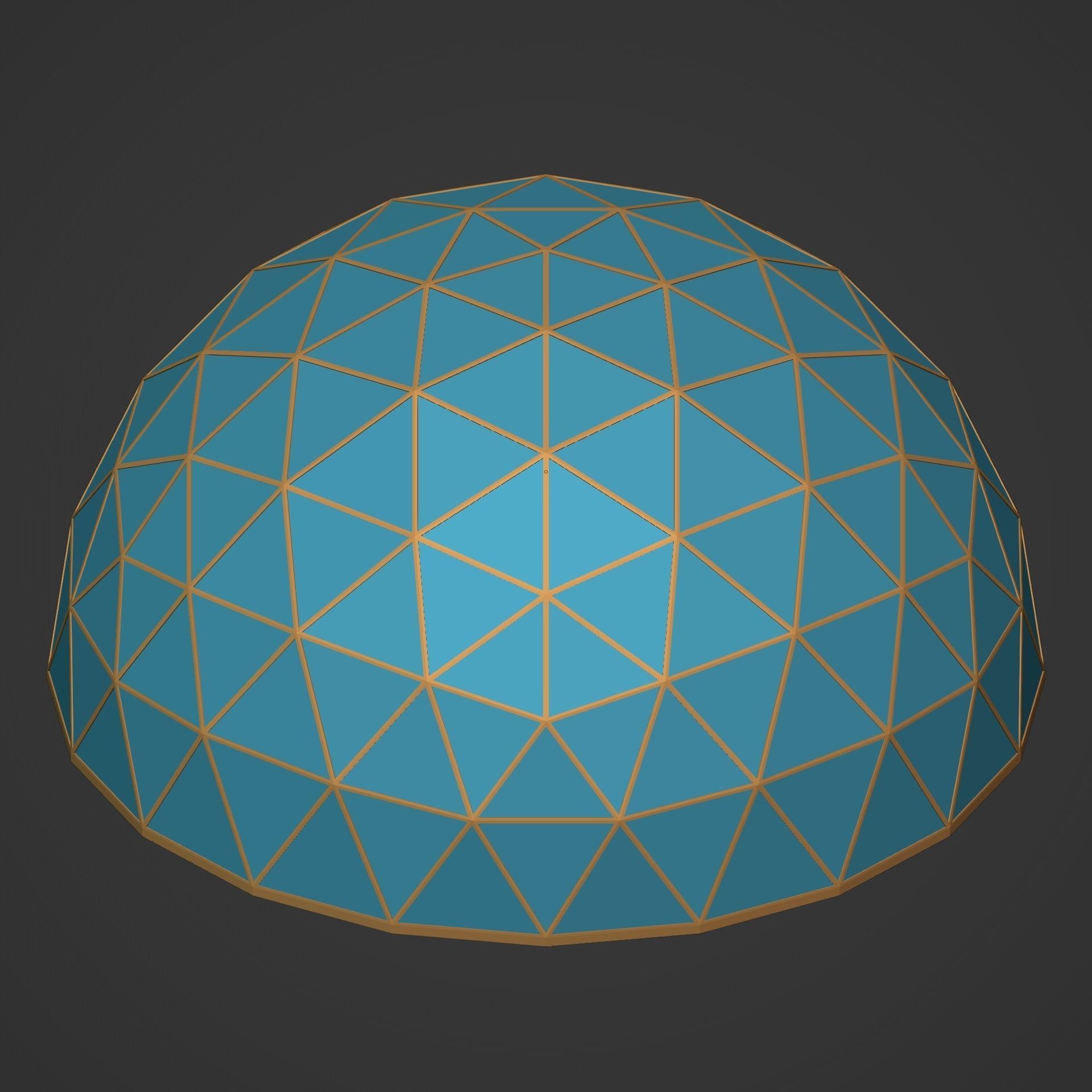 Geodesic dome Low-poly 3D model_6