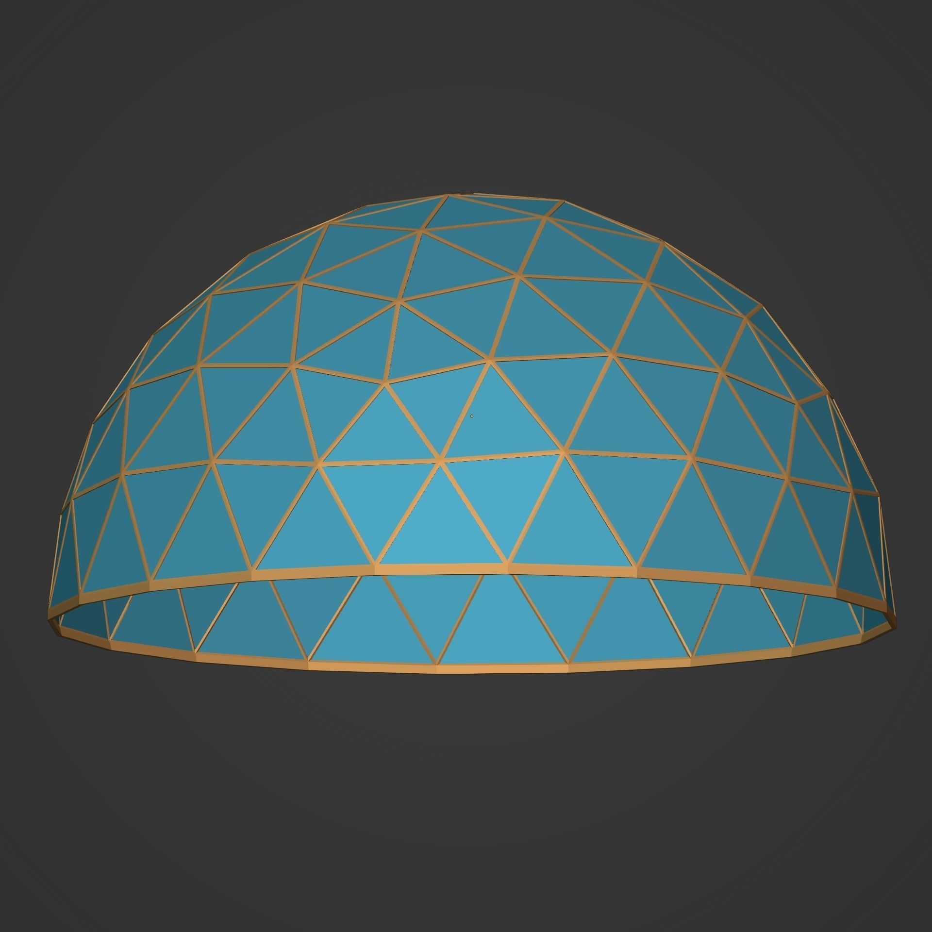 Geodesic dome Low-poly 3D model_7