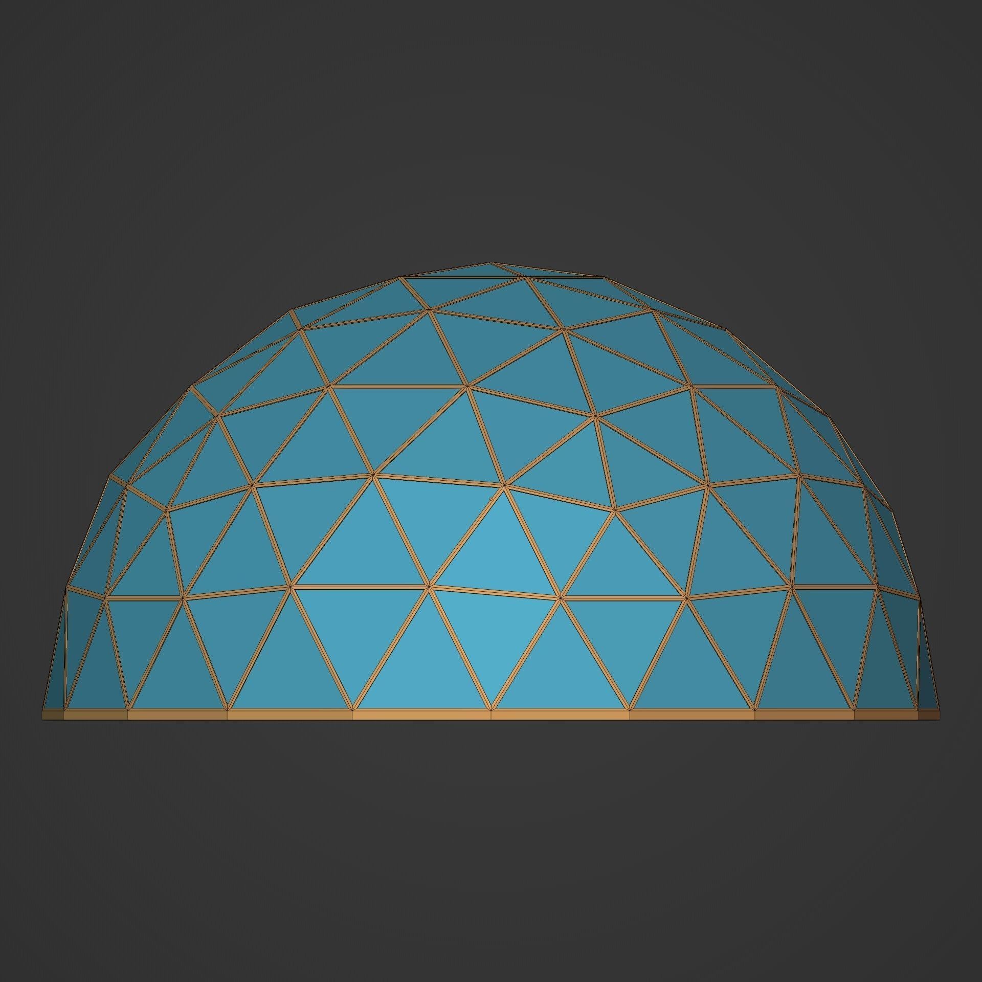 Geodesic dome Low-poly 3D model_4