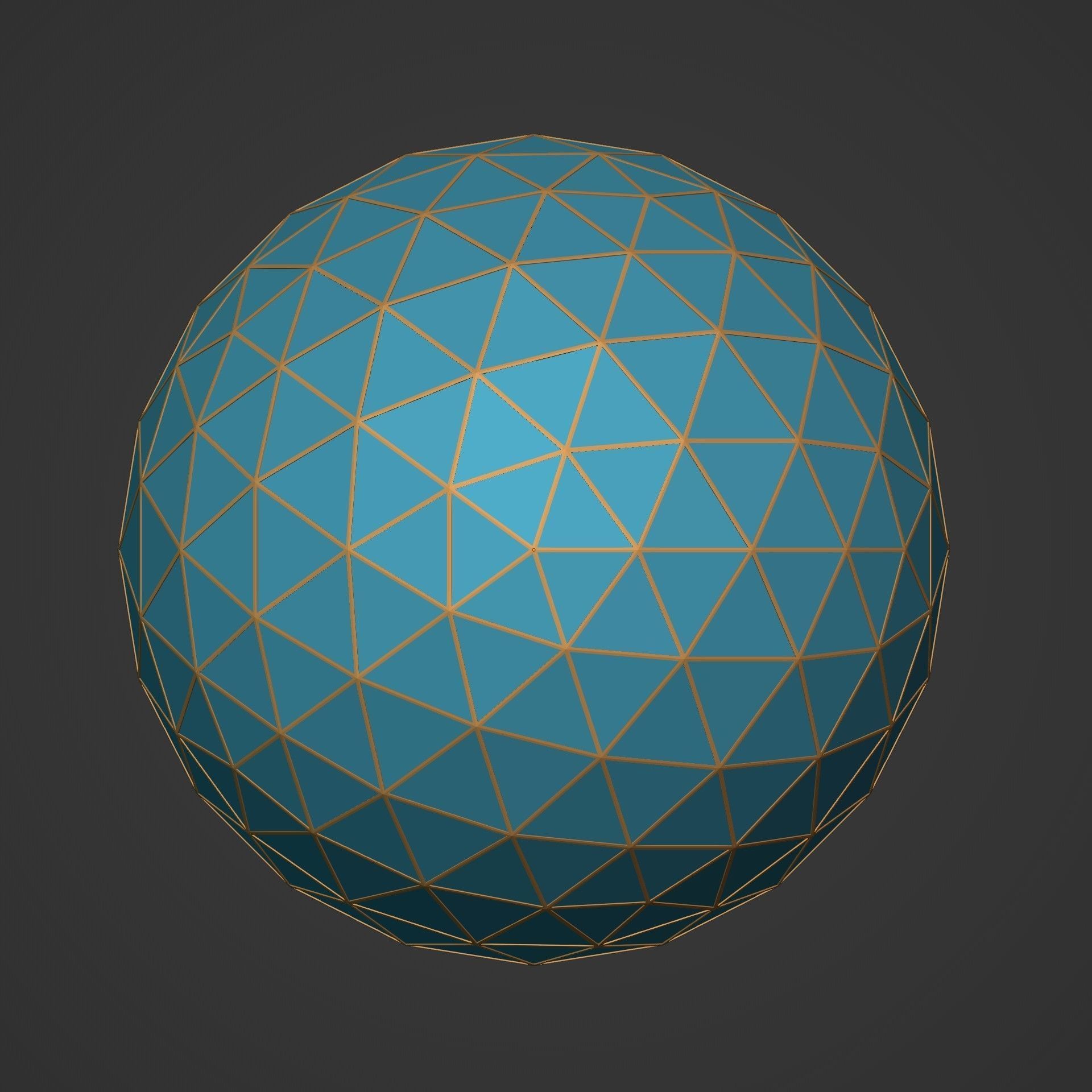 Geodesic dome Low-poly 3D model_9