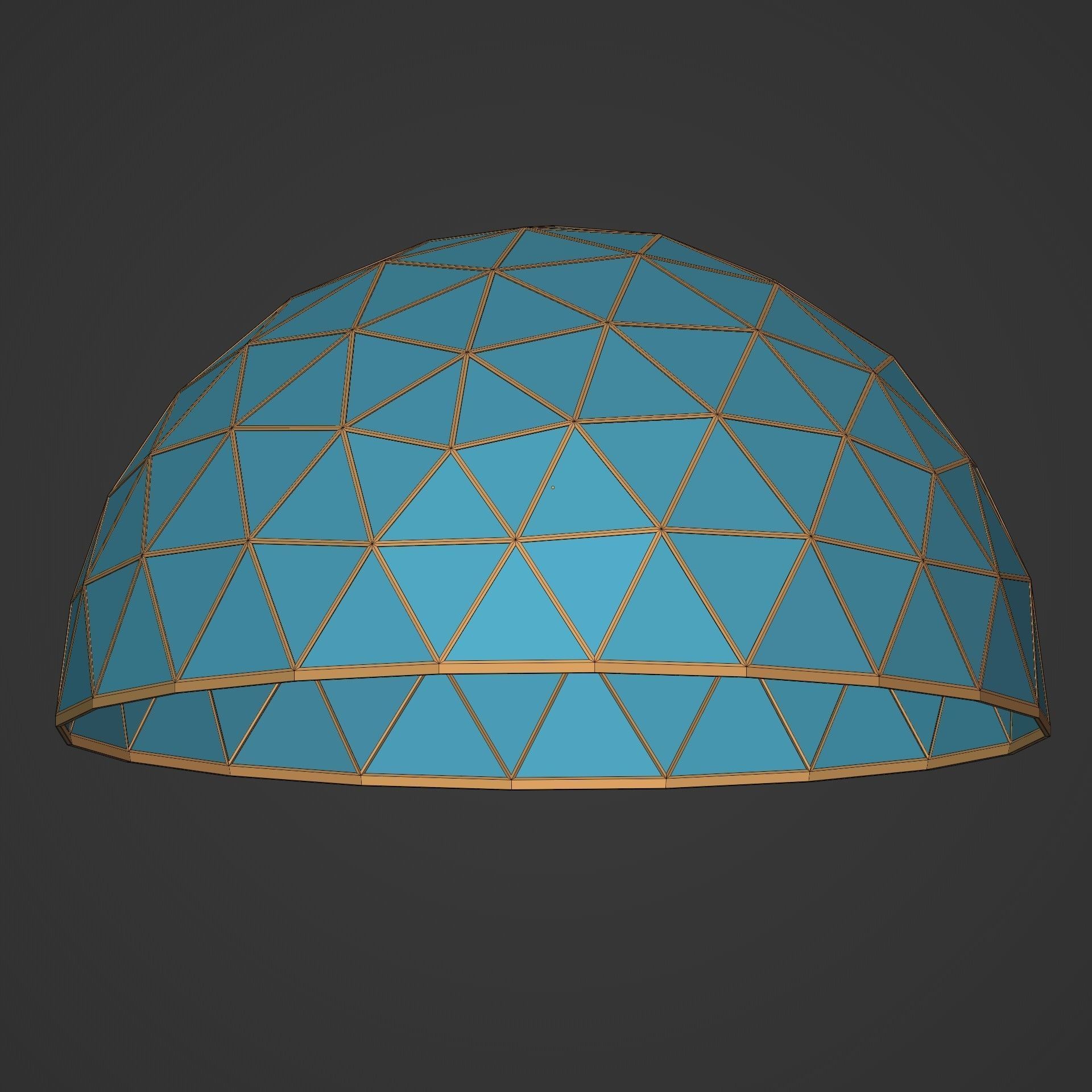Geodesic dome Low-poly 3D model_8