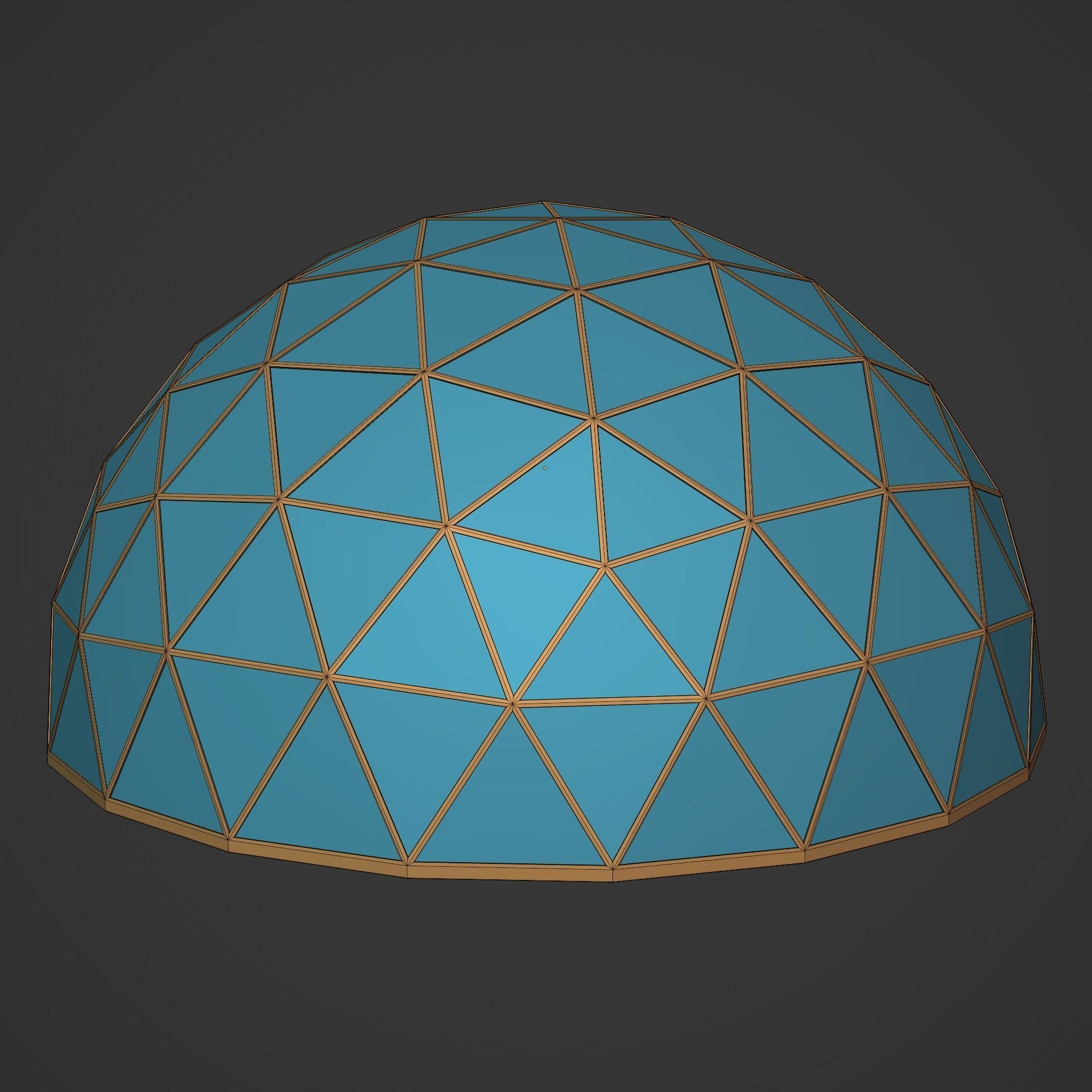 Geodesic dome Low-poly 3D model_2