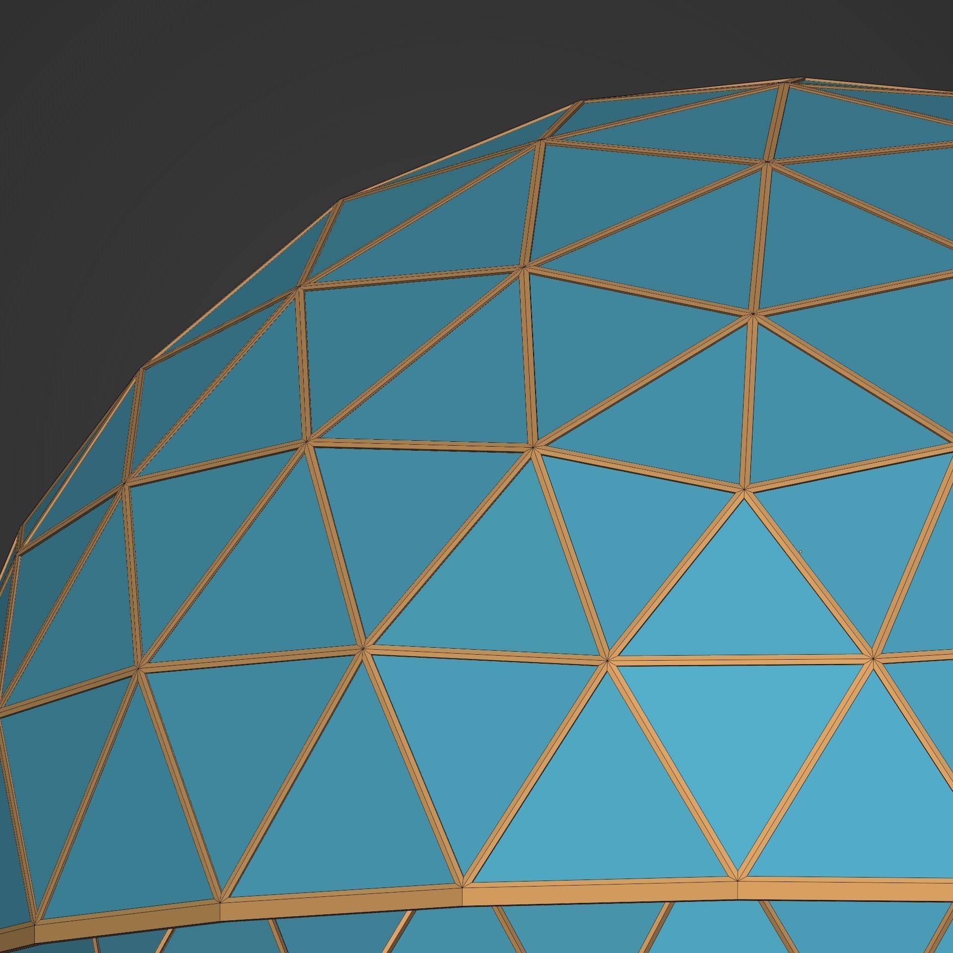 Geodesic dome Low-poly 3D model_12