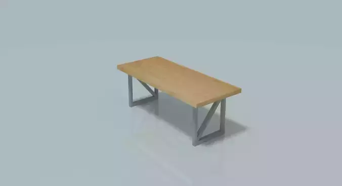 Modern Wooden Table Low-poly 3D model