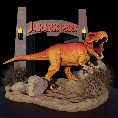 T rex Jurassic park 3D print model