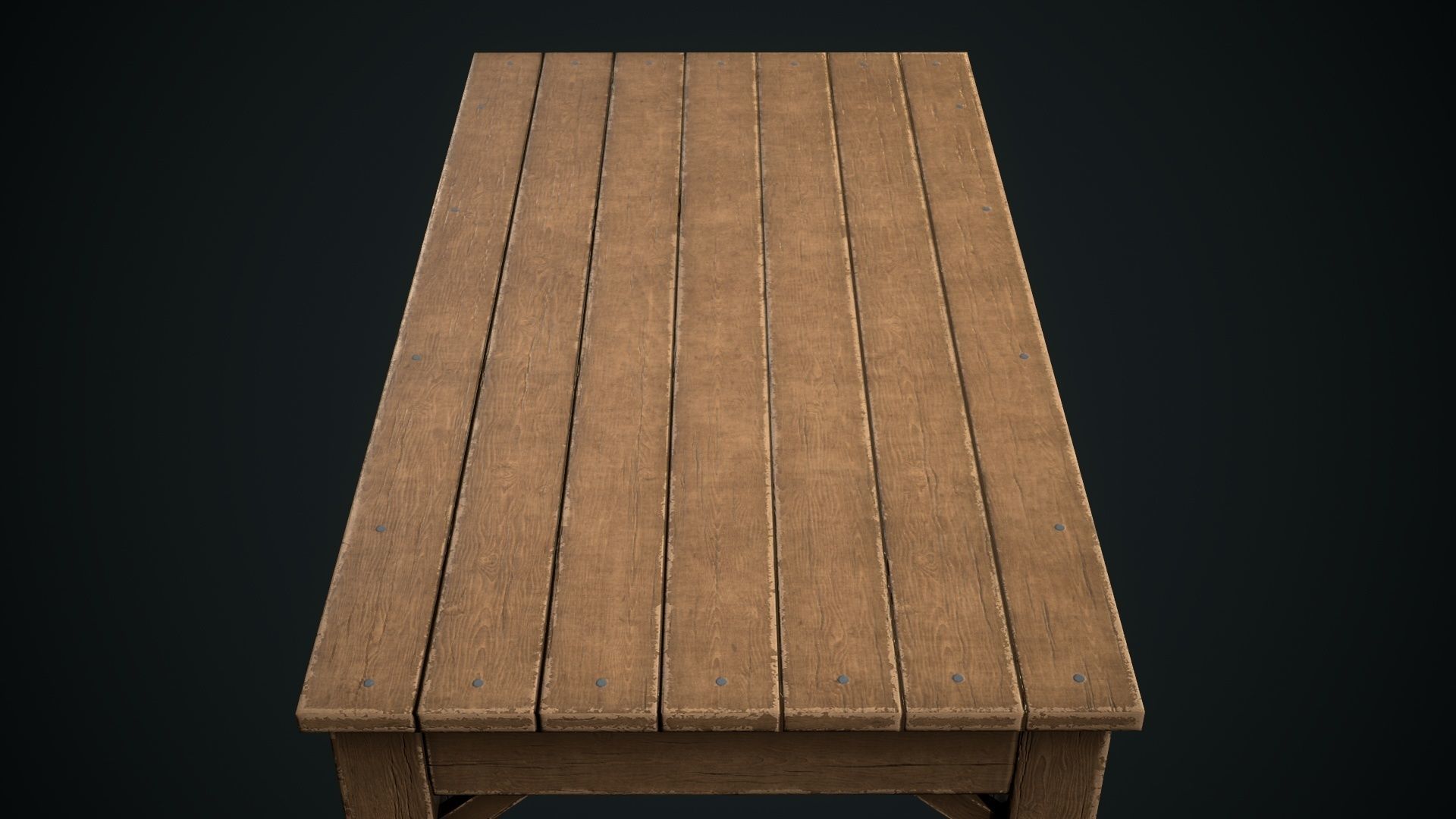 Wooden Table Low-poly 3D model_3