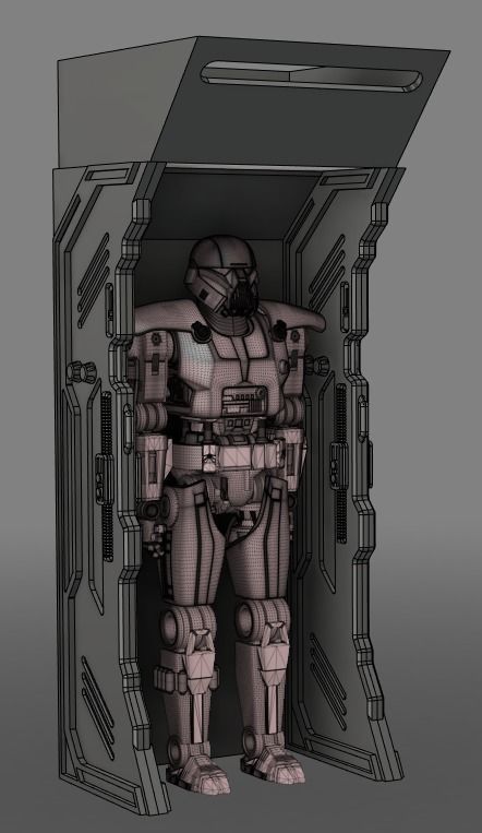 Dark Trooper Storage Locker Unit One12 Scale STL Files 3D print model_2