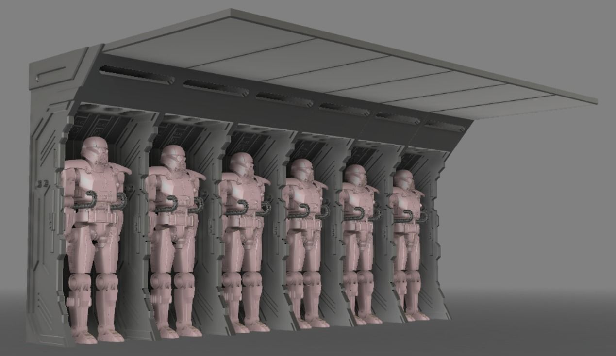 Dark Trooper Storage Locker Unit One12 Scale STL Files 3D print model_1
