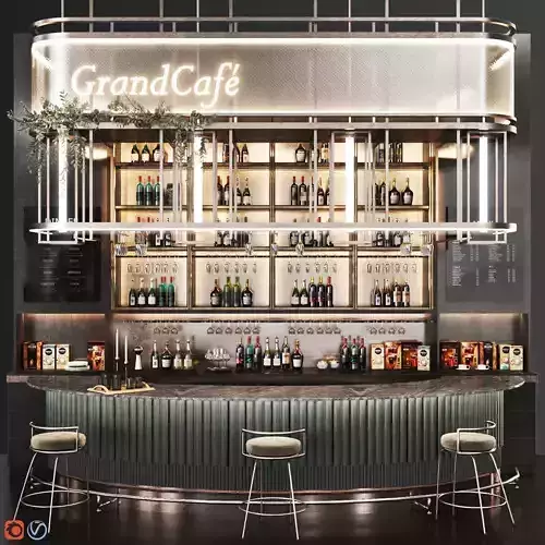Cafe05-restaurant grand cafe bar 3D model
