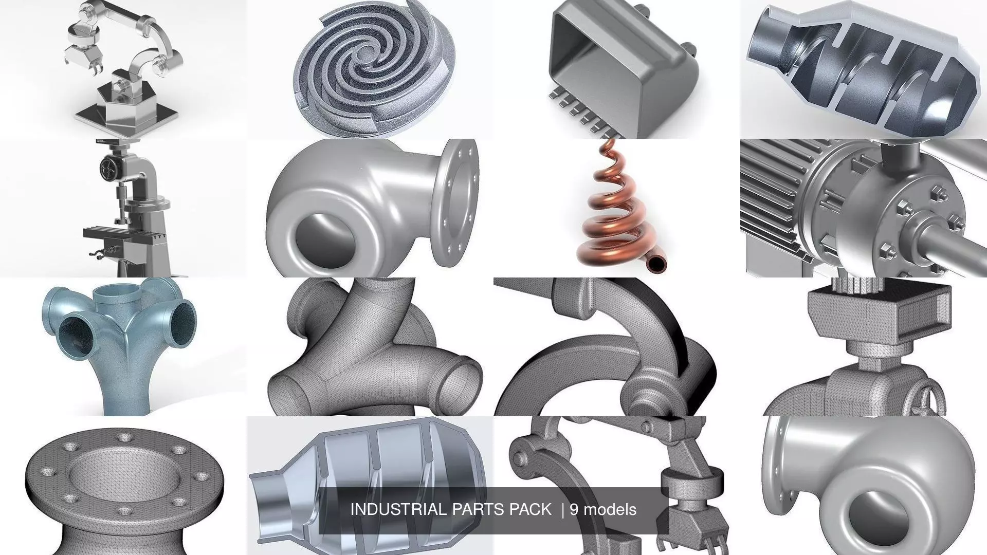 INDUSTRIAL PARTS PACK  3D Model Collection_0