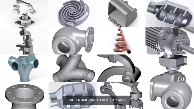 INDUSTRIAL PARTS PACK  3D Model Collection