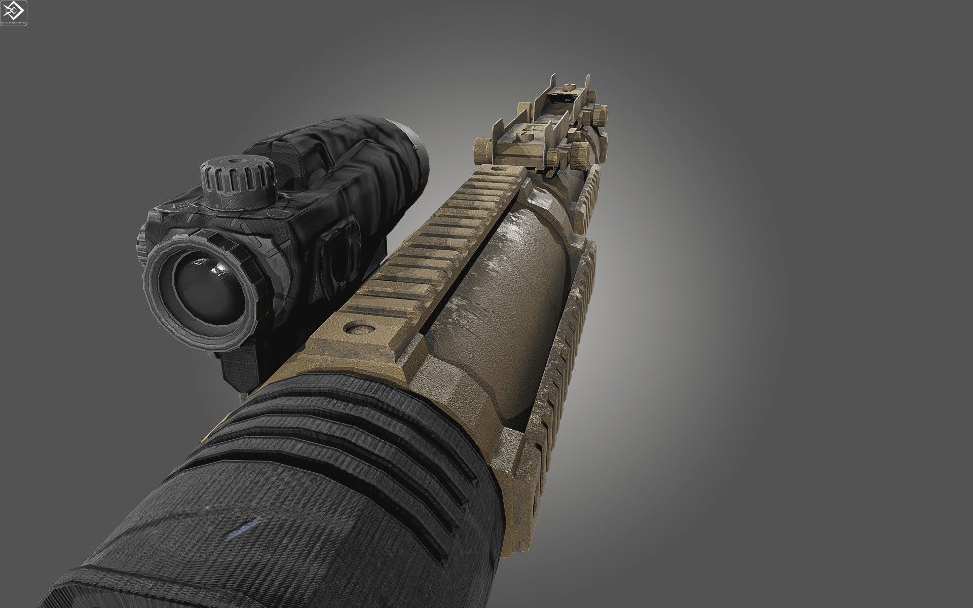 GS-777  Rocket Launcher  With  Ammunition Low-poly 3D model_14