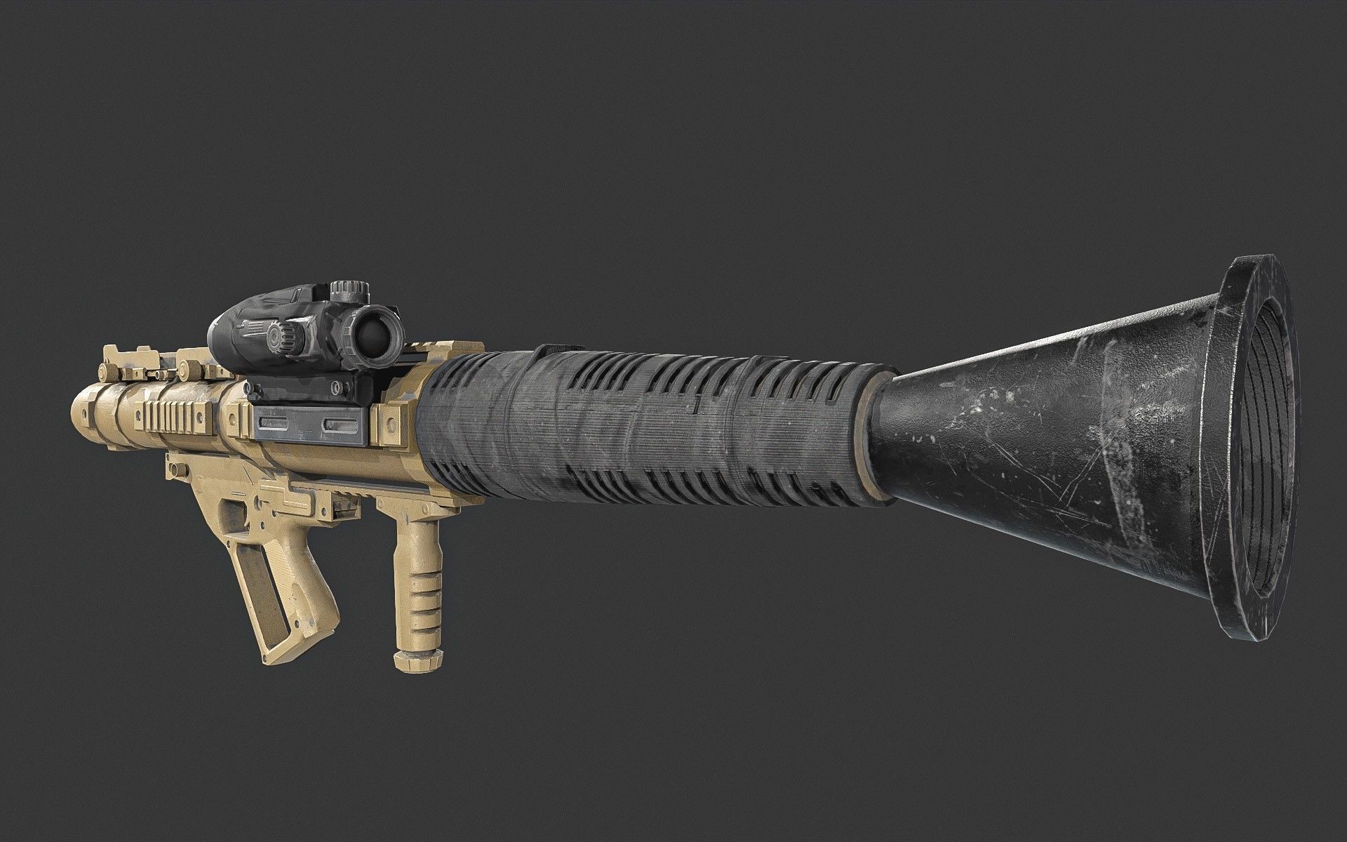 GS-777  Rocket Launcher  With  Ammunition Low-poly 3D model_11