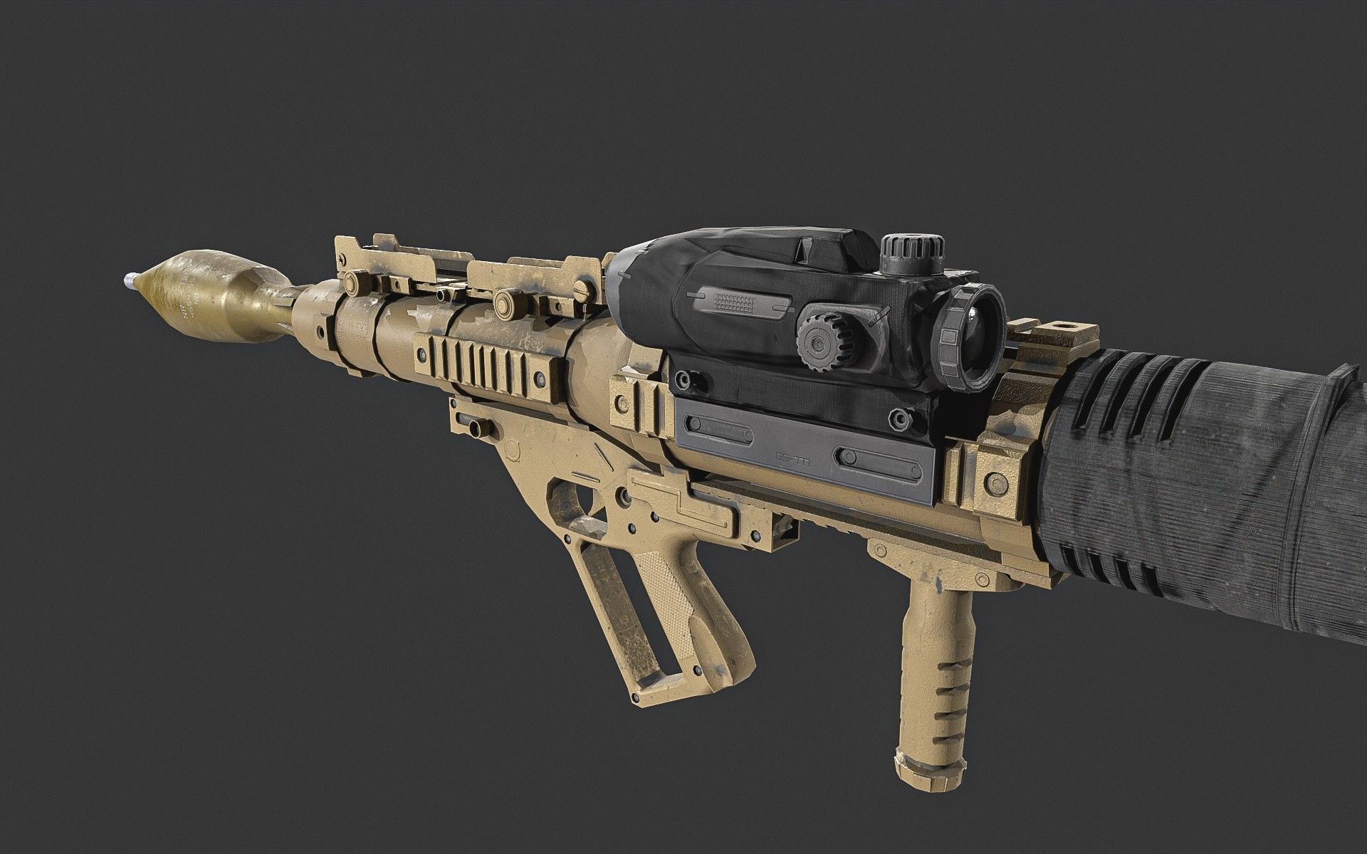 GS-777  Rocket Launcher  With  Ammunition Low-poly 3D model_2