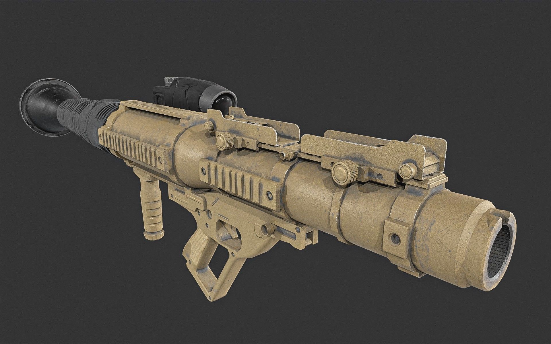 GS-777  Rocket Launcher  With  Ammunition Low-poly 3D model_13