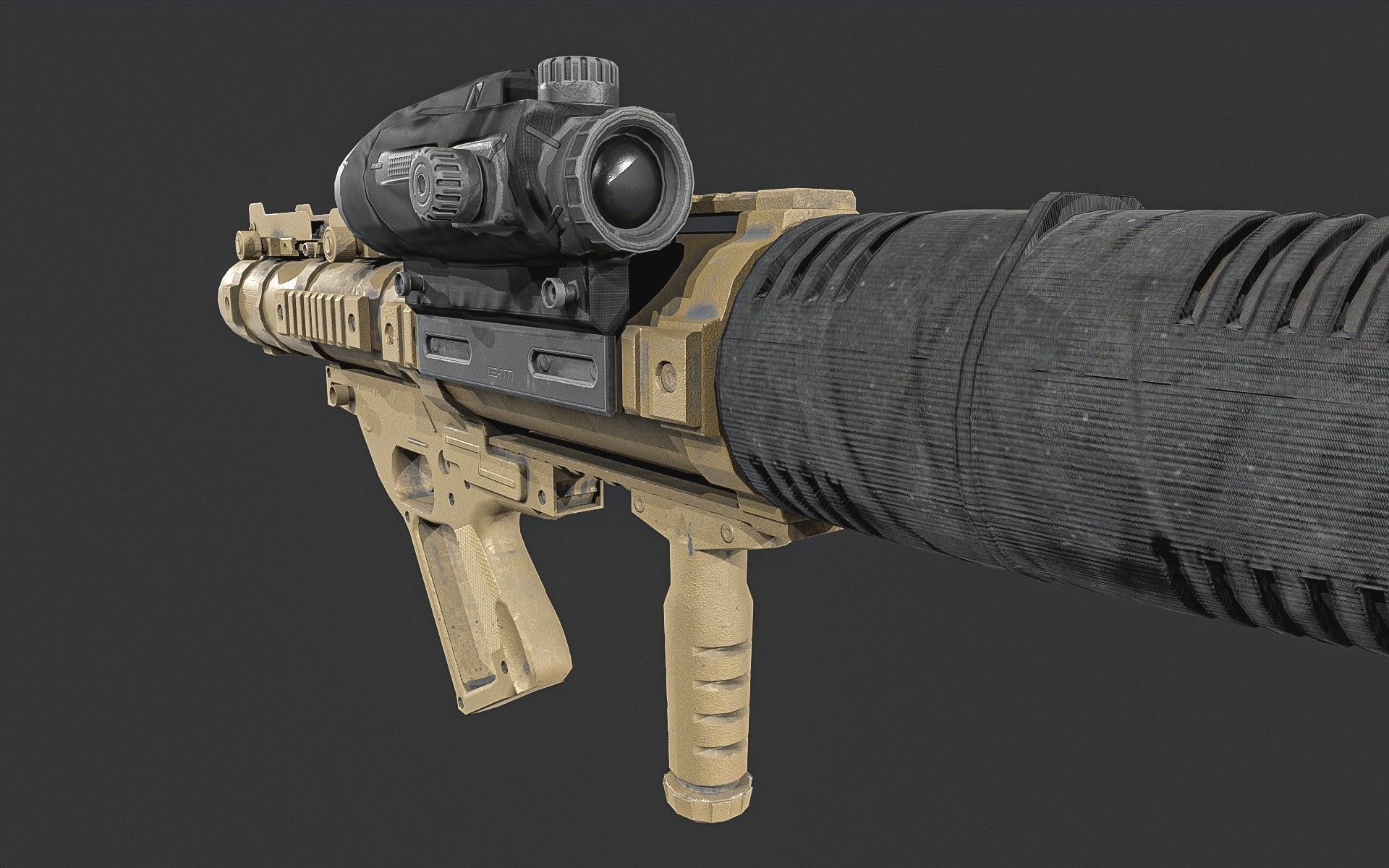 GS-777  Rocket Launcher  With  Ammunition Low-poly 3D model_10