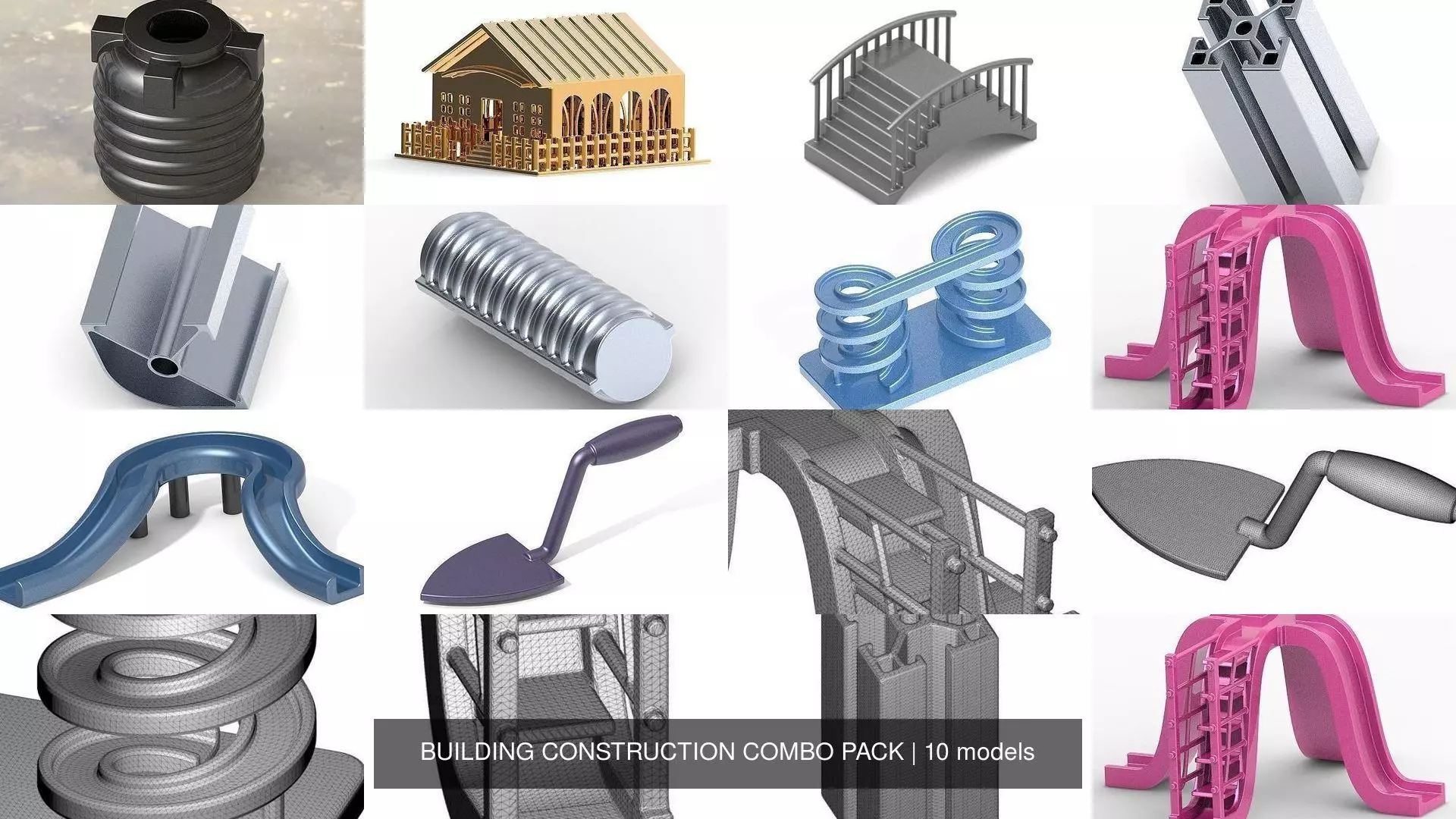  BUILDING CONSTRUCTION COMBO PACK 3D Model Collection_0
