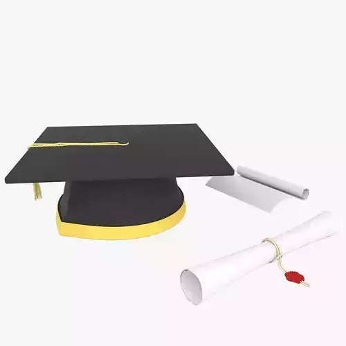 Graduation Set cap and diploma