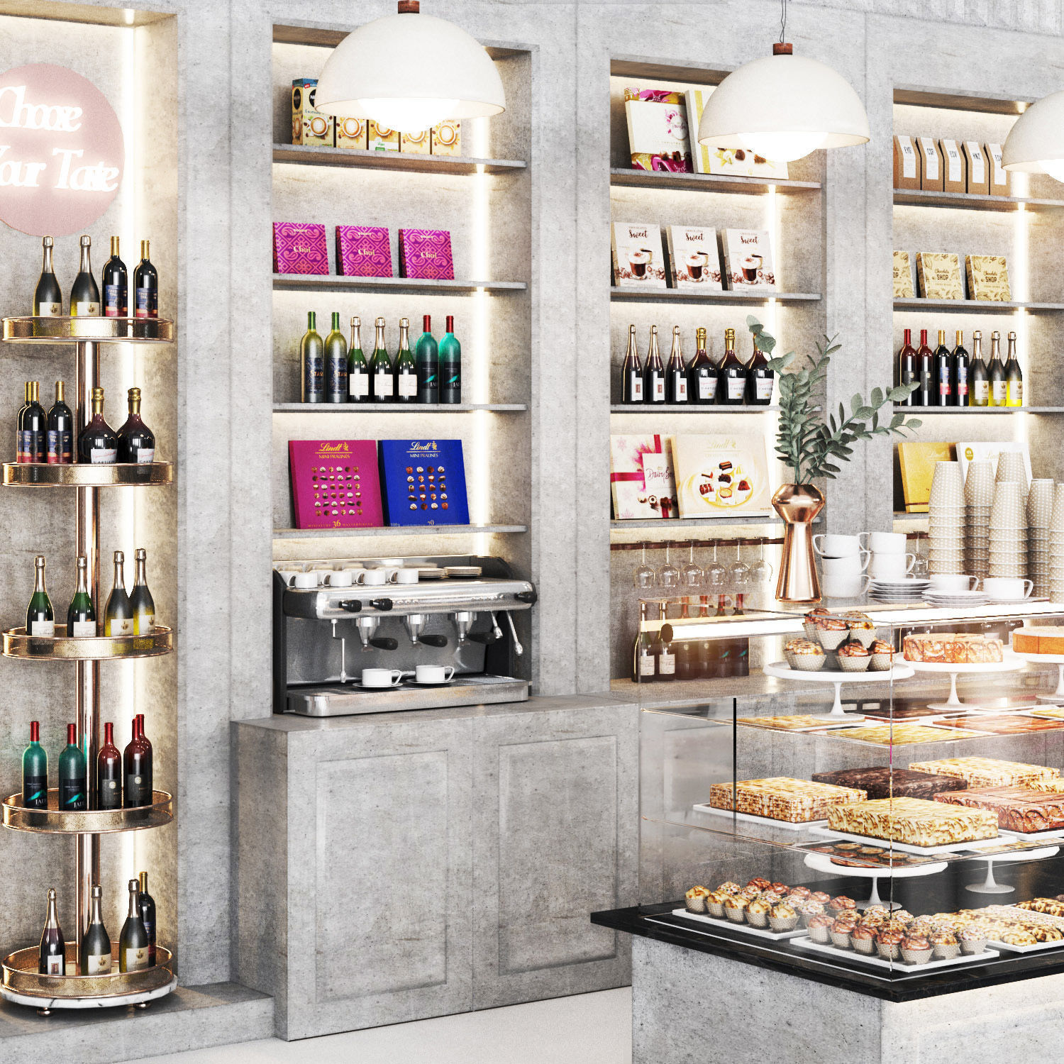 cafe07 -pastry Low-poly 3D model_2