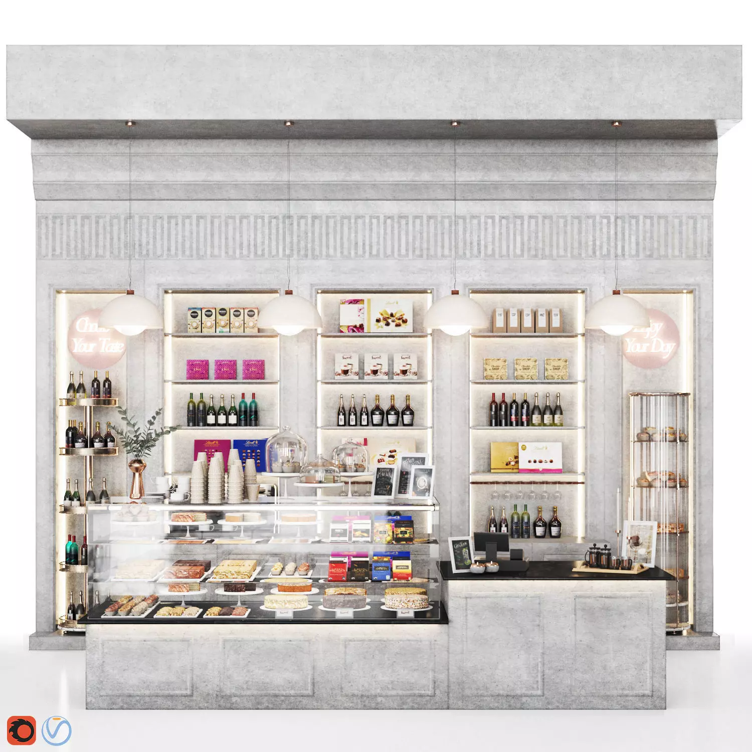 cafe07 -pastry Low-poly 3D model_0