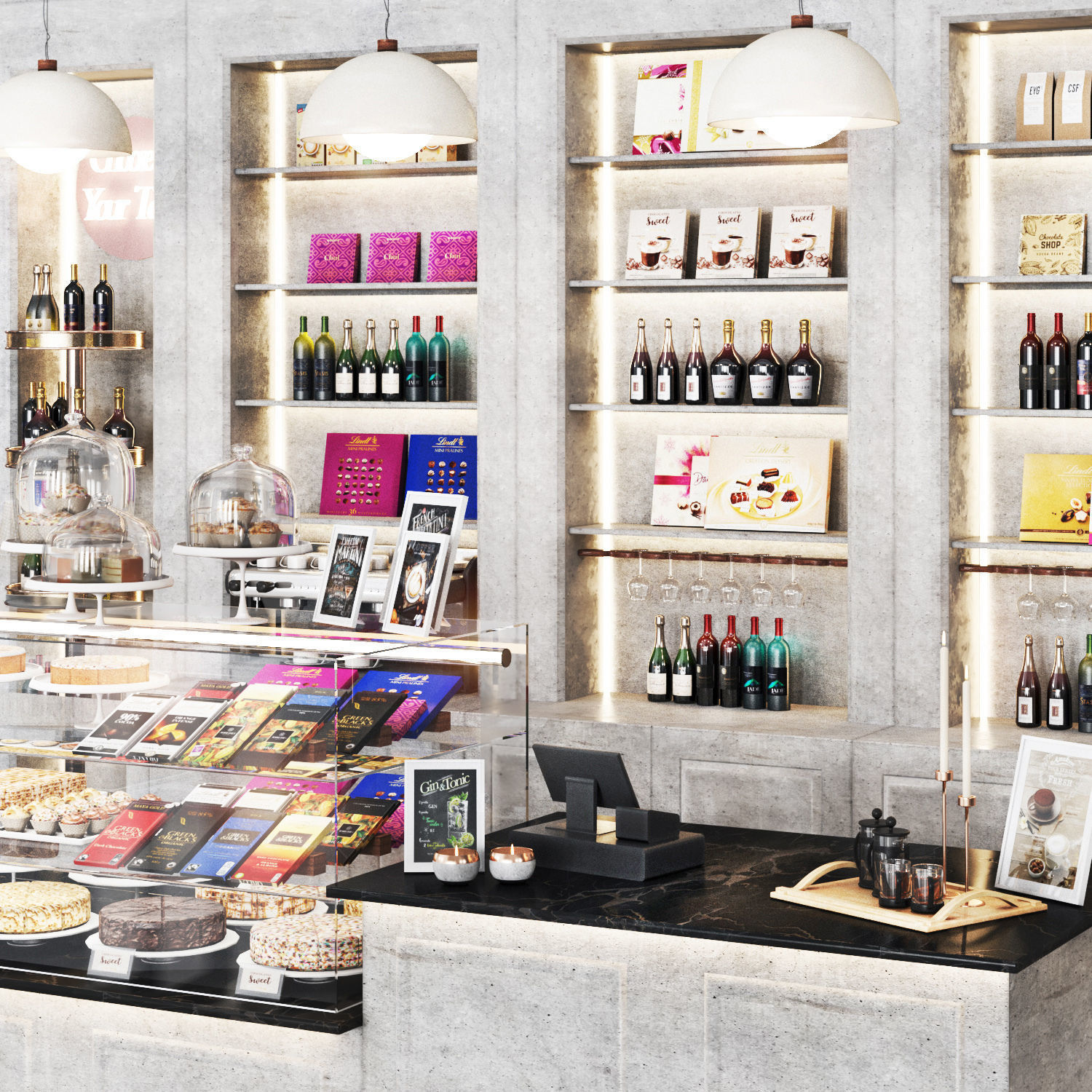 cafe07 -pastry Low-poly 3D model_1