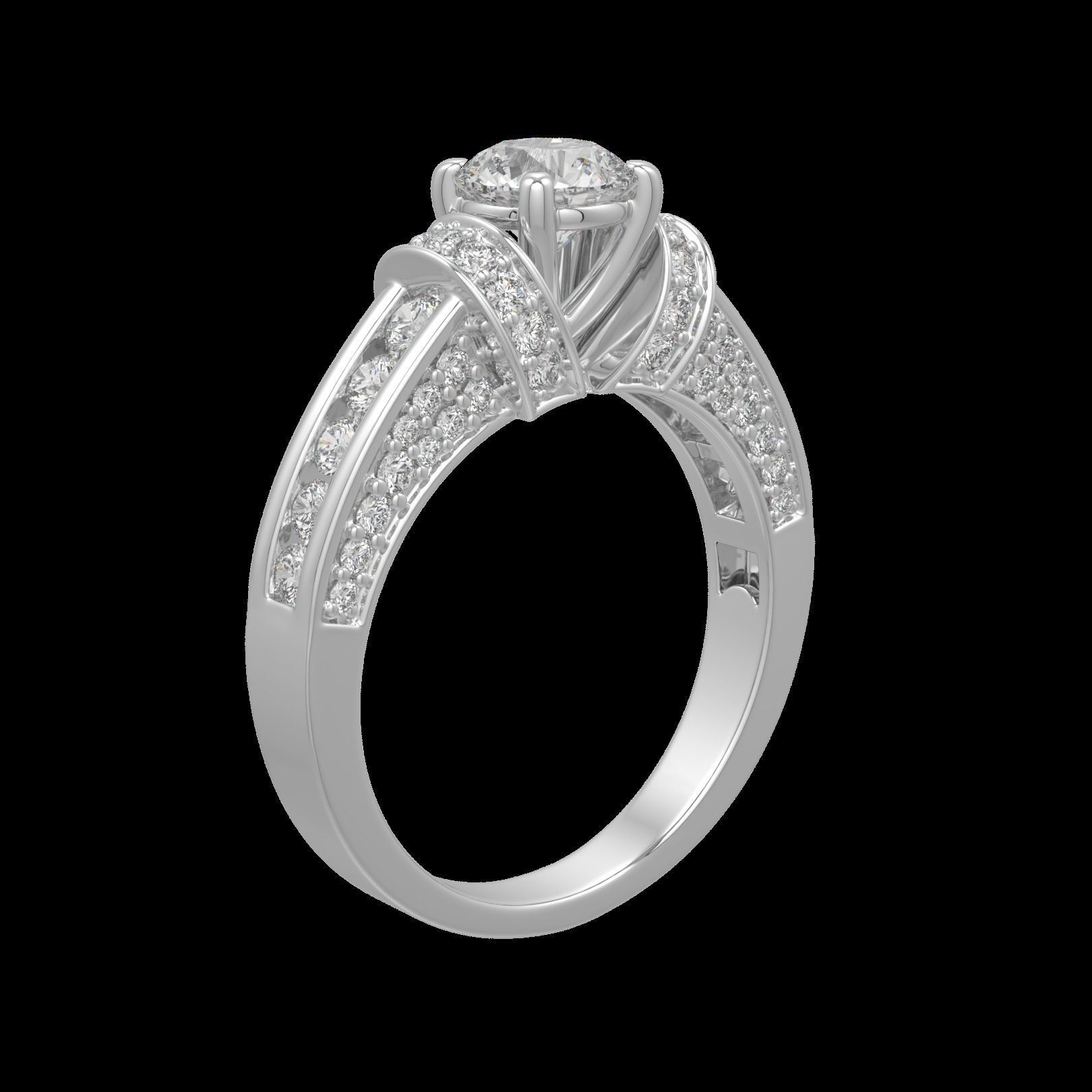 Solitaire Ring 3D print model_1