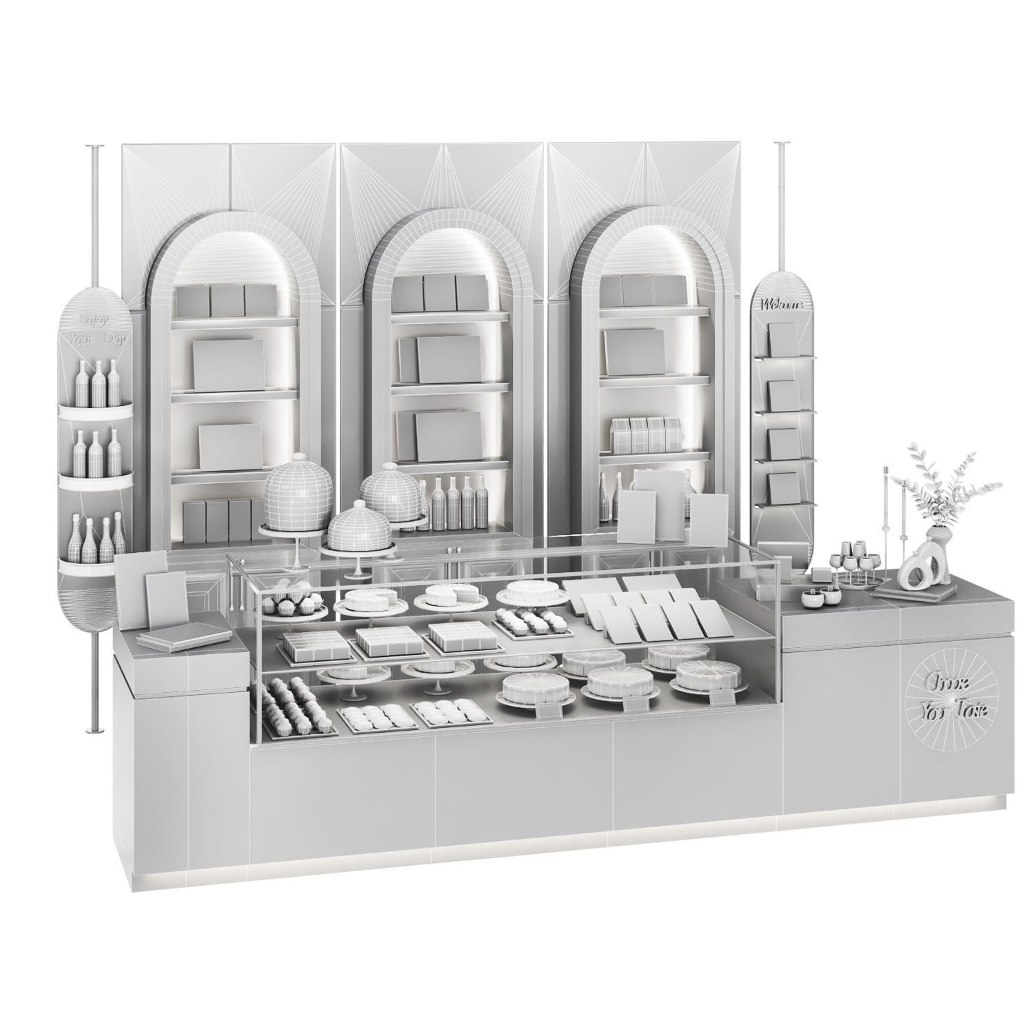 cafe Pastry store 02 Low-poly 3D model_3