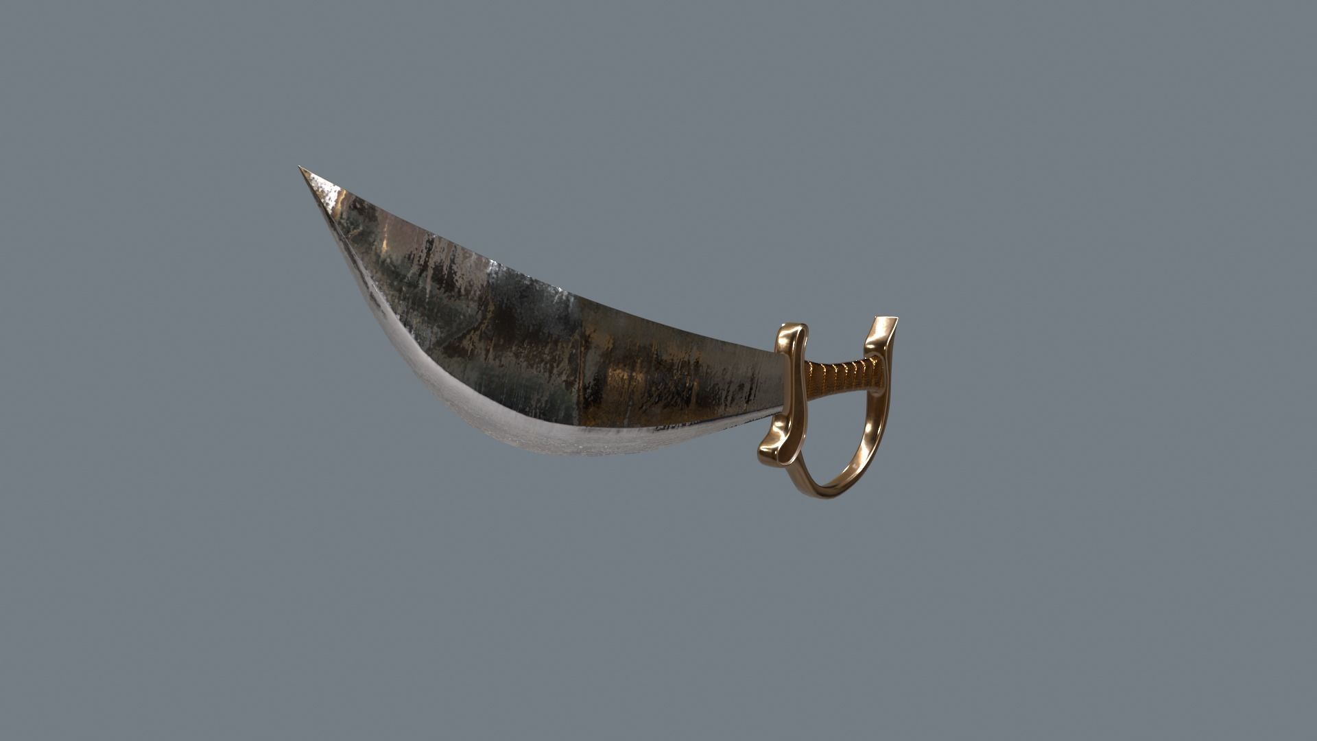 Pirate sword Low-poly 3D model_7