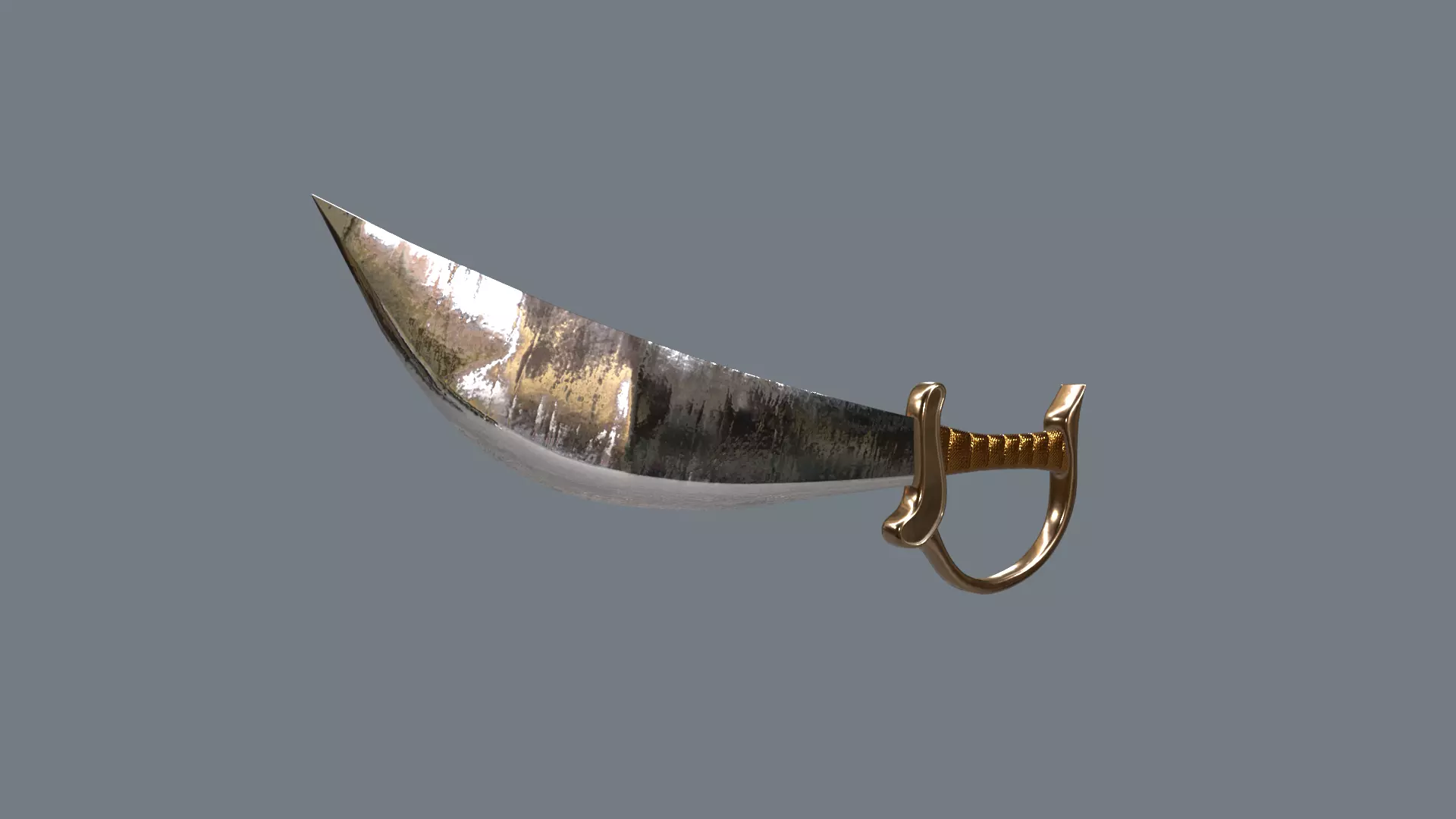 Pirate sword Low-poly 3D model_0