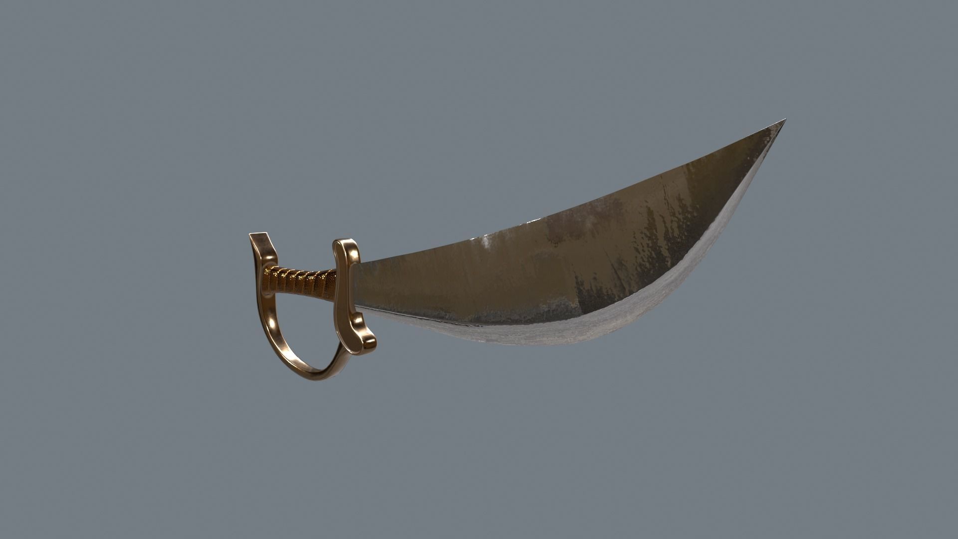 Pirate sword Low-poly 3D model_8