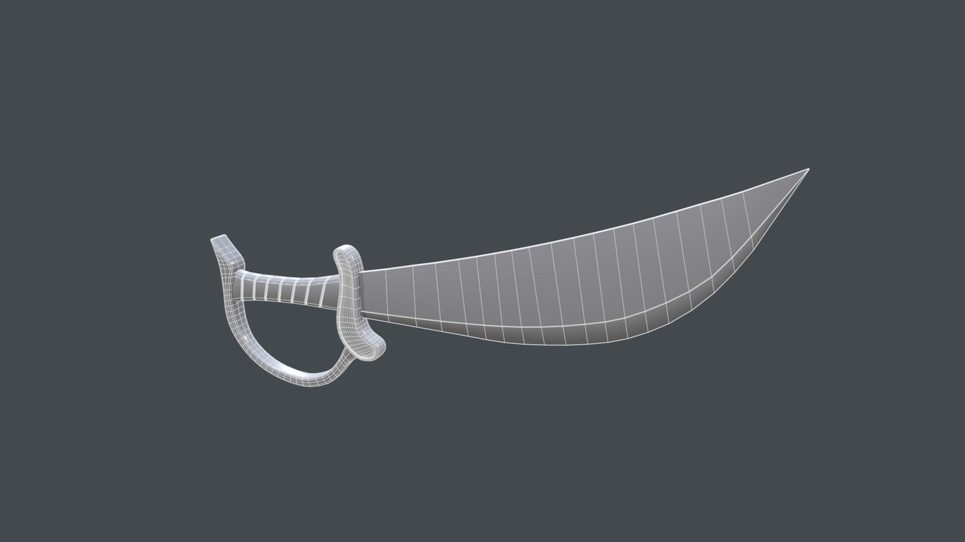 Pirate sword Low-poly 3D model_11